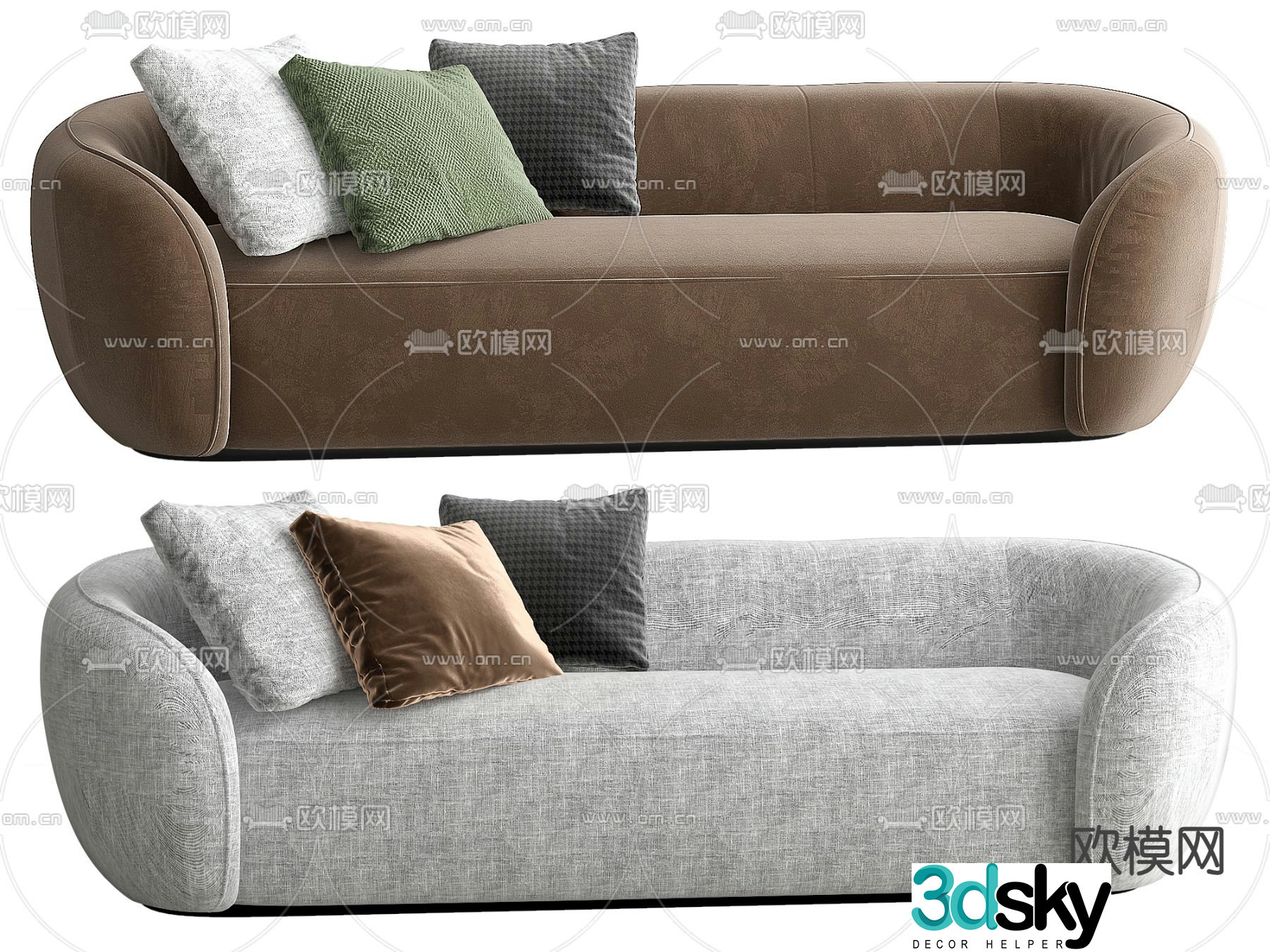 Giorgetti modern fabric love seat 3d model