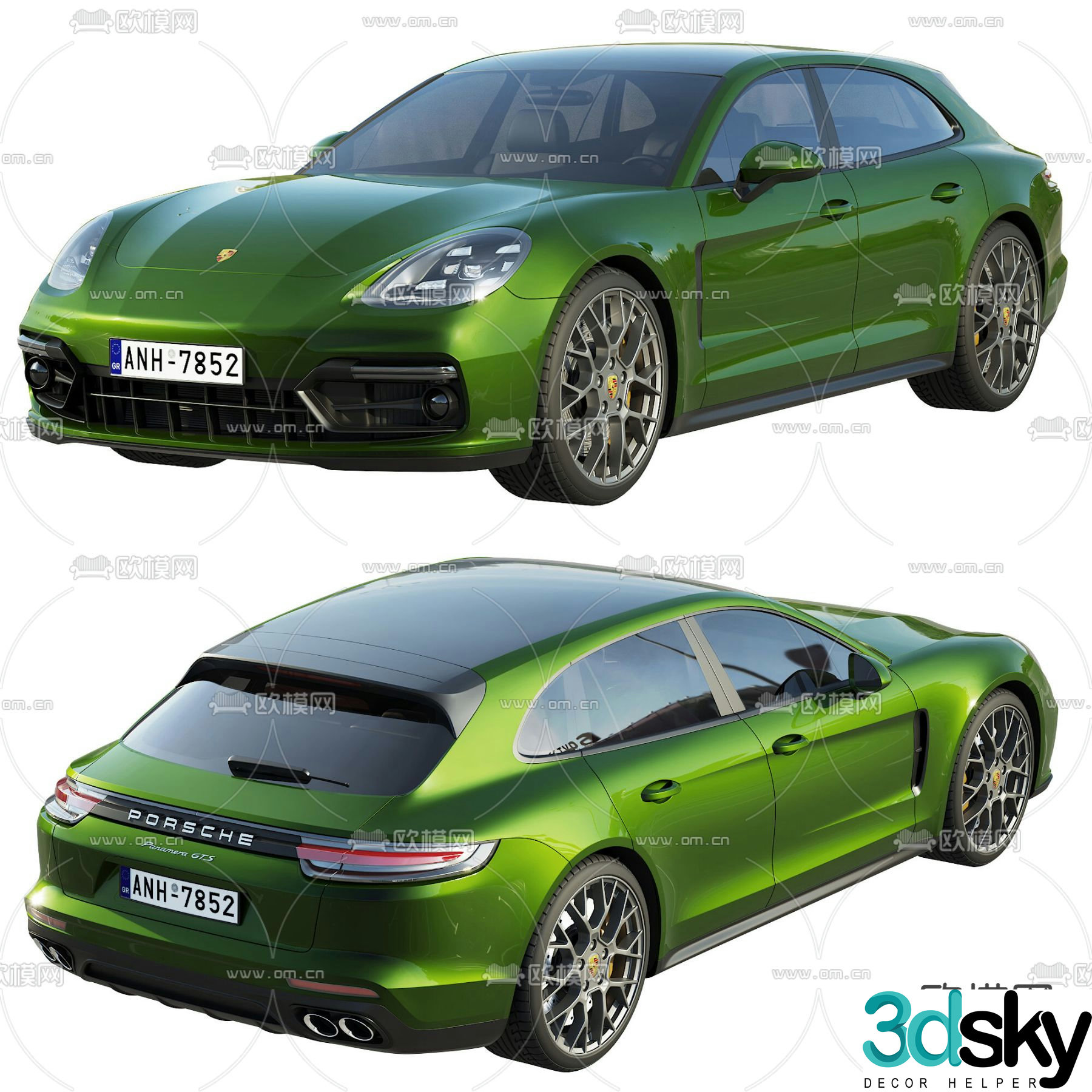 modern porsche car 3d model
