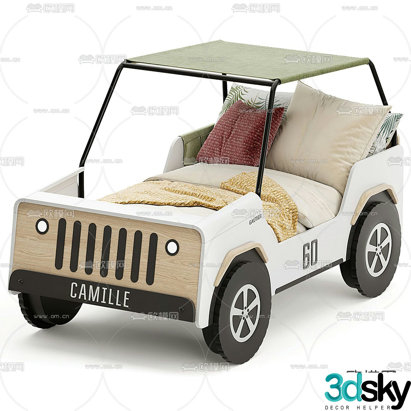 Modern car children’s bed 3d model