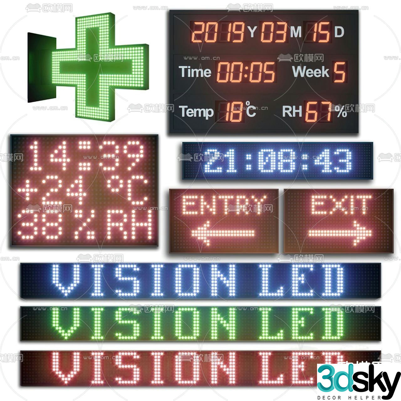 Modern LED electronic display 3d model