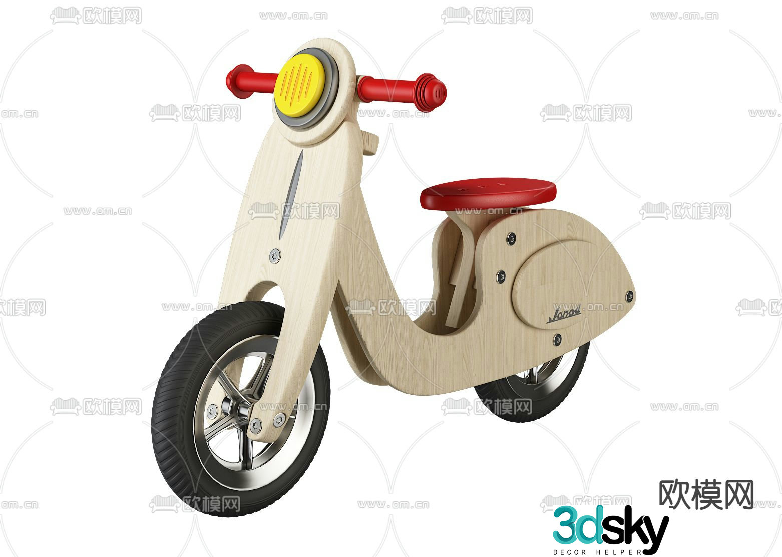 Modern children’s toy bicycle 3d model