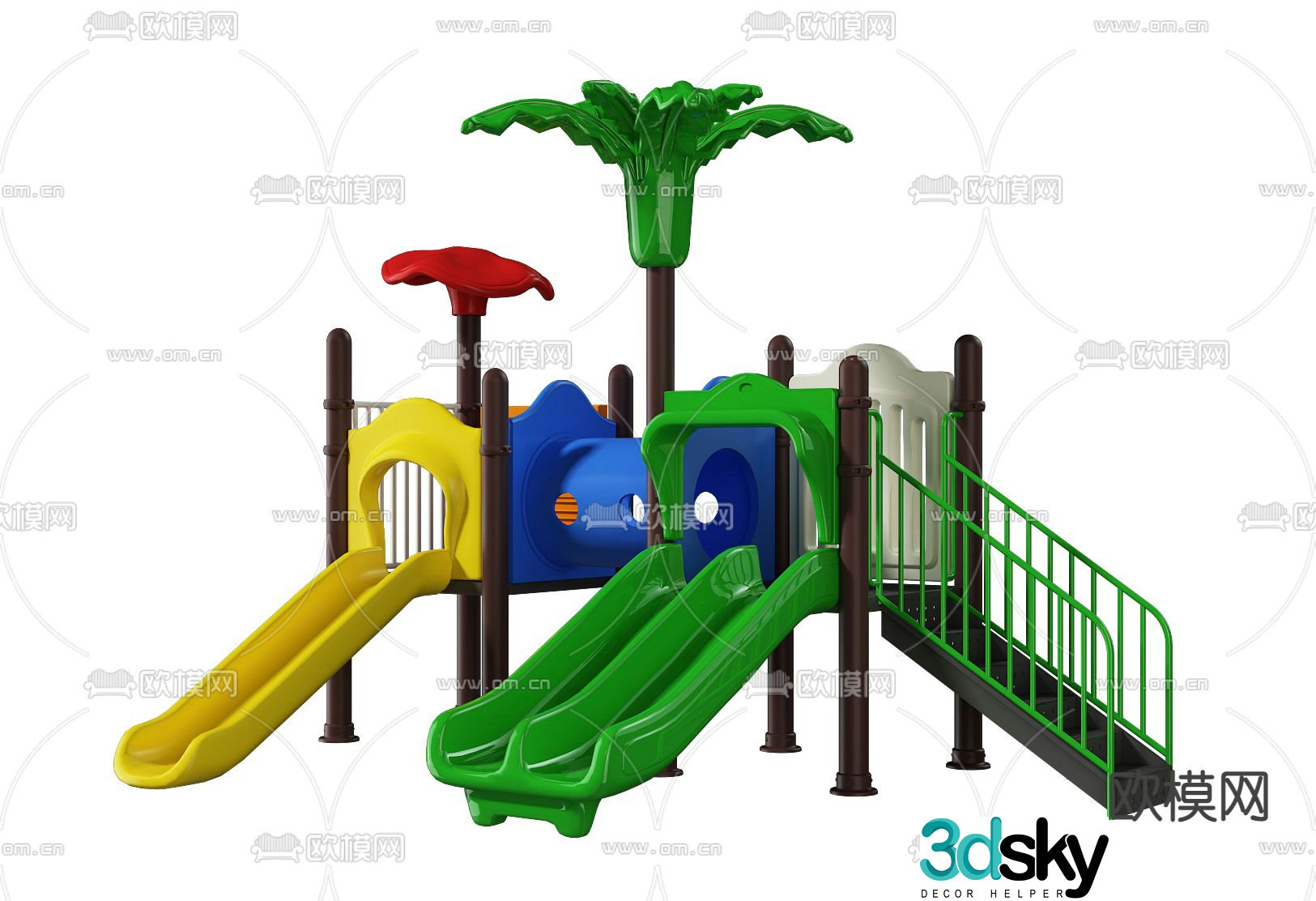 Modern children's slide ride 3d model