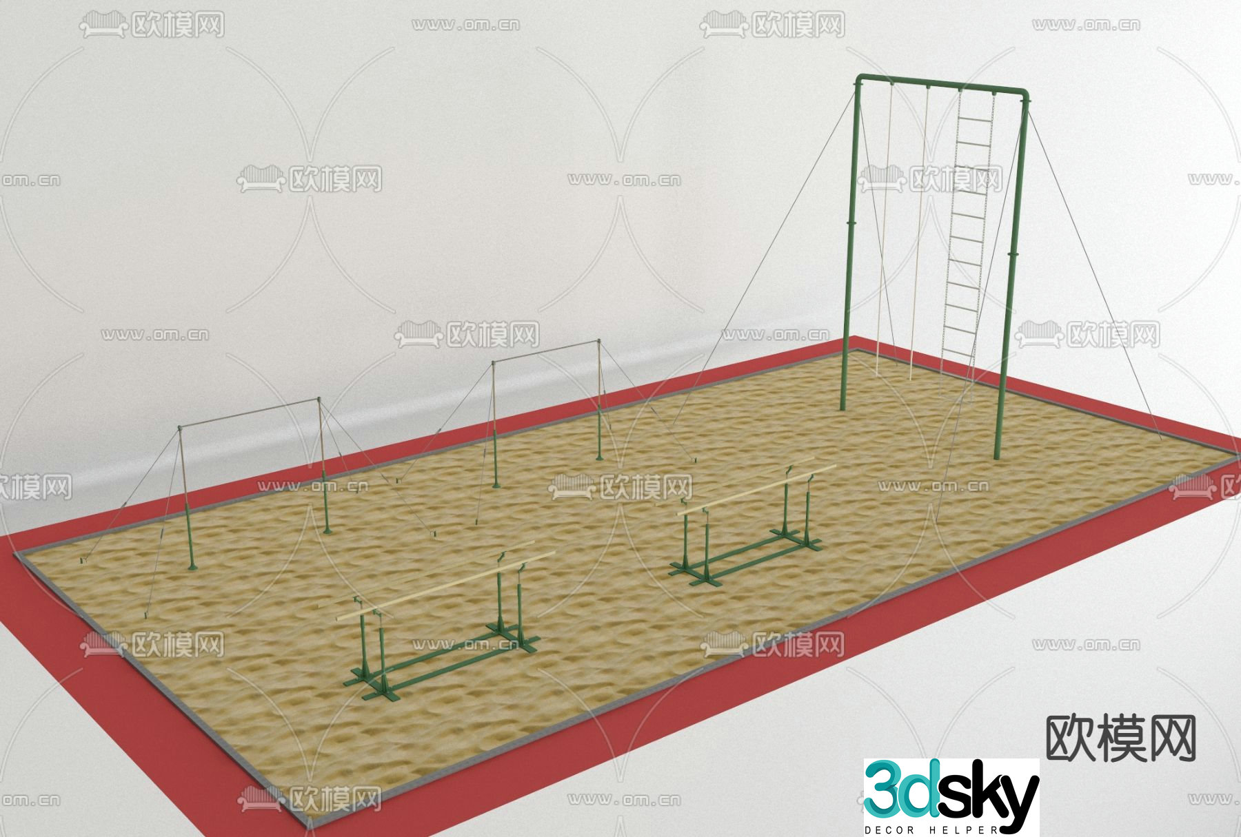Modern military training ground free 3d model