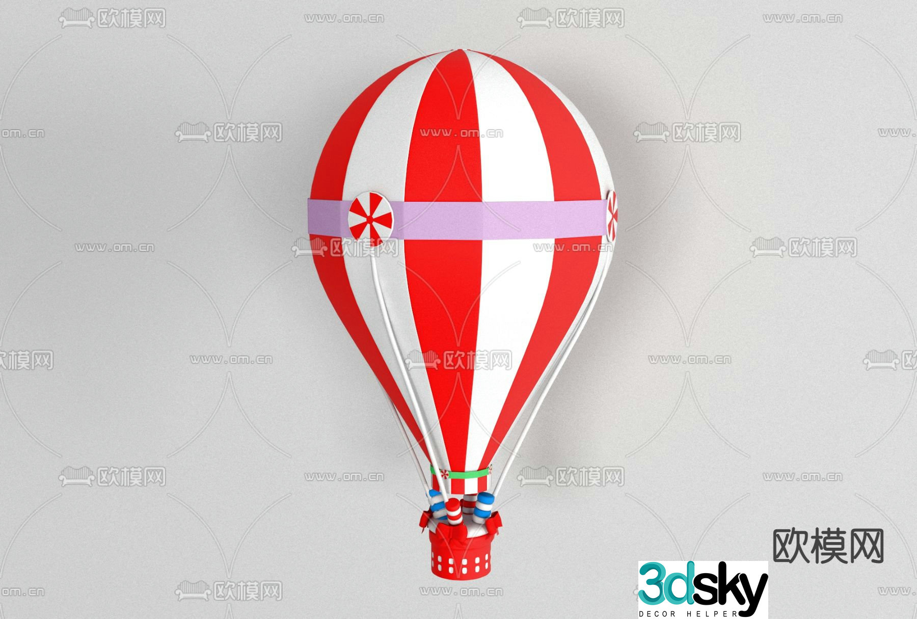 Modern hot air balloon free 3d model
