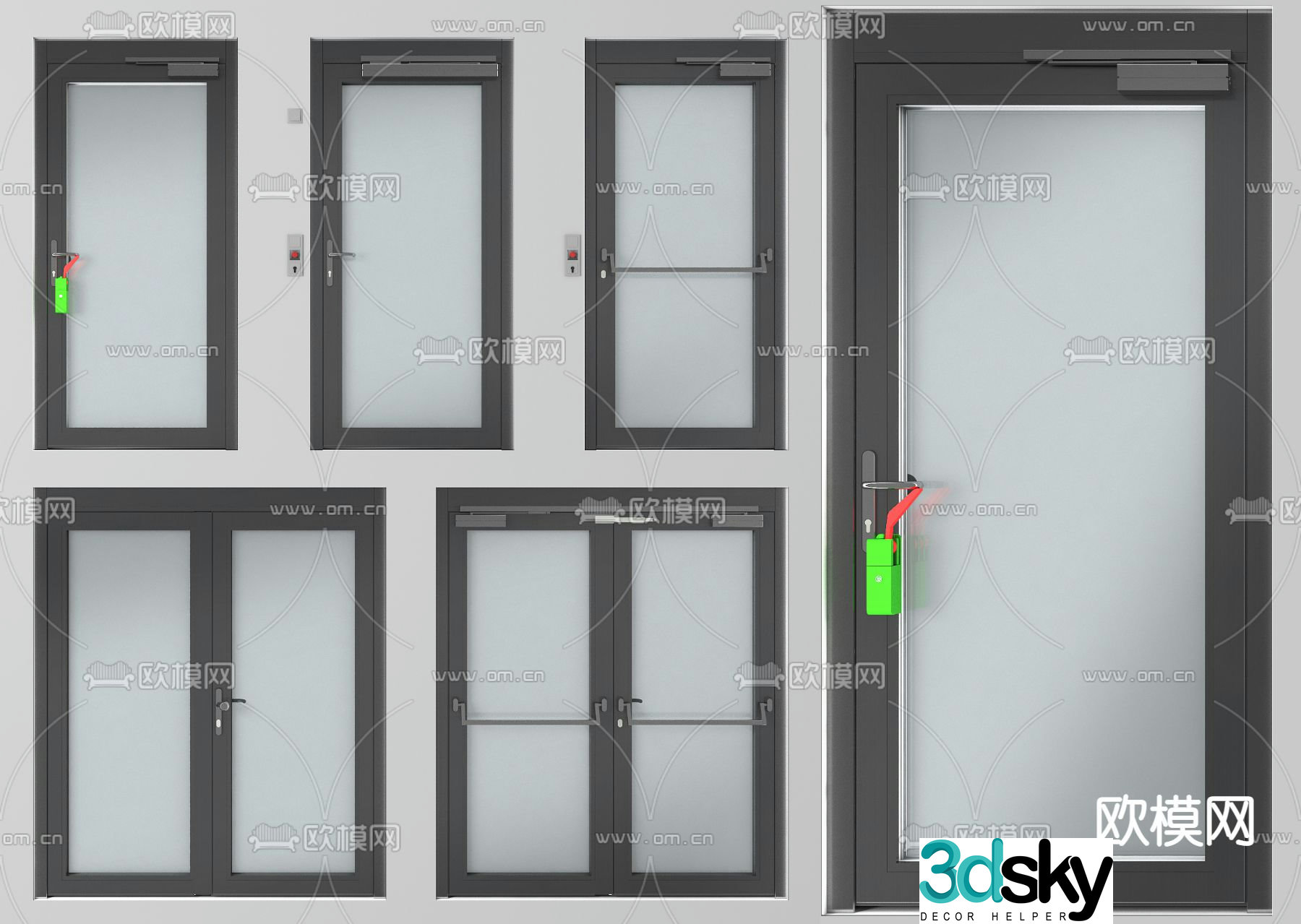 Modern fire door fire door 3d model