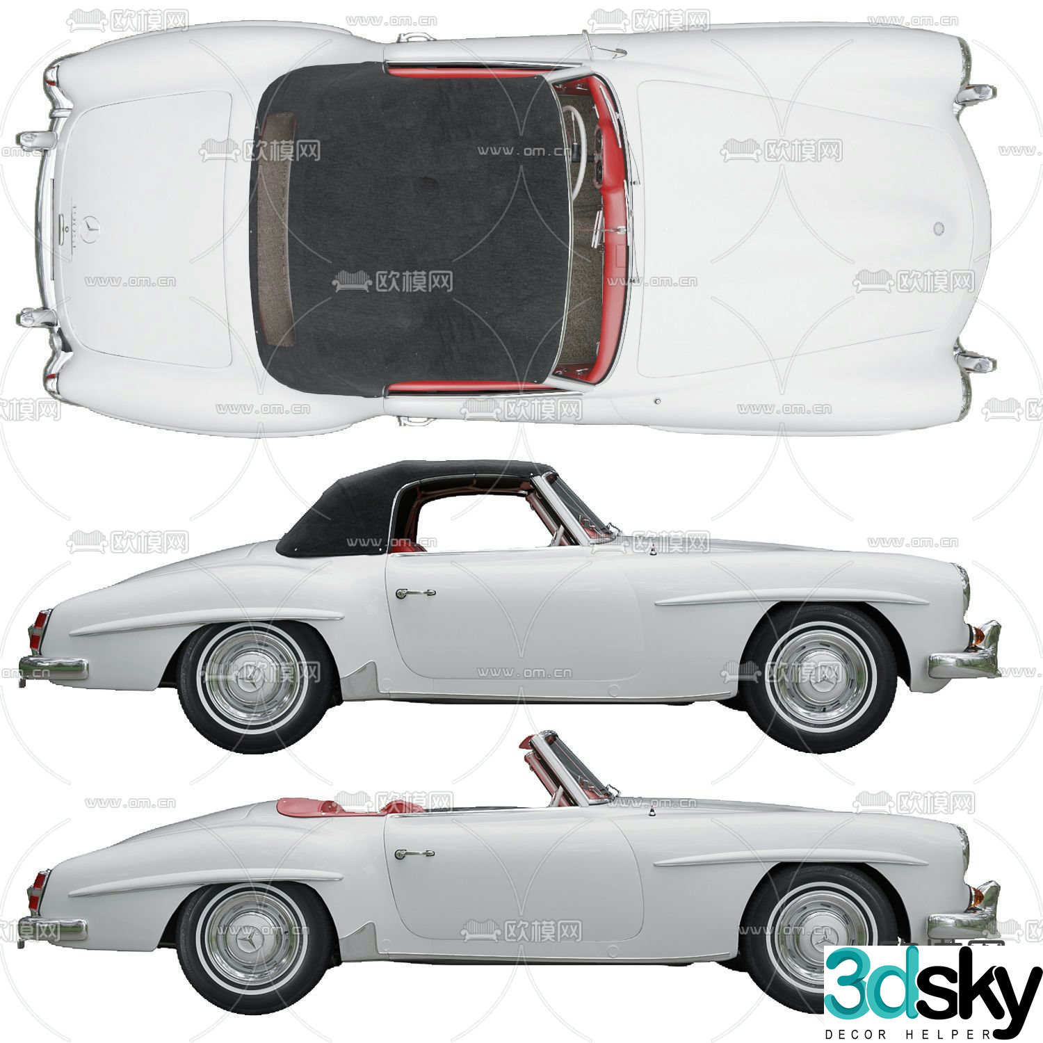 Modern sports car mercedes car vintage car 3d model