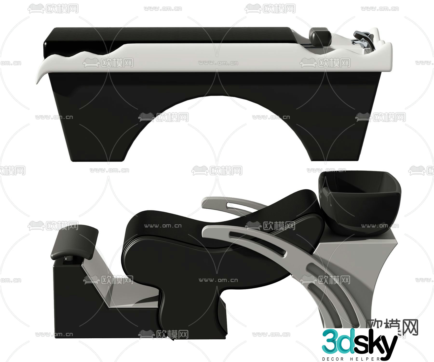 Modern shampoo bed 3d model