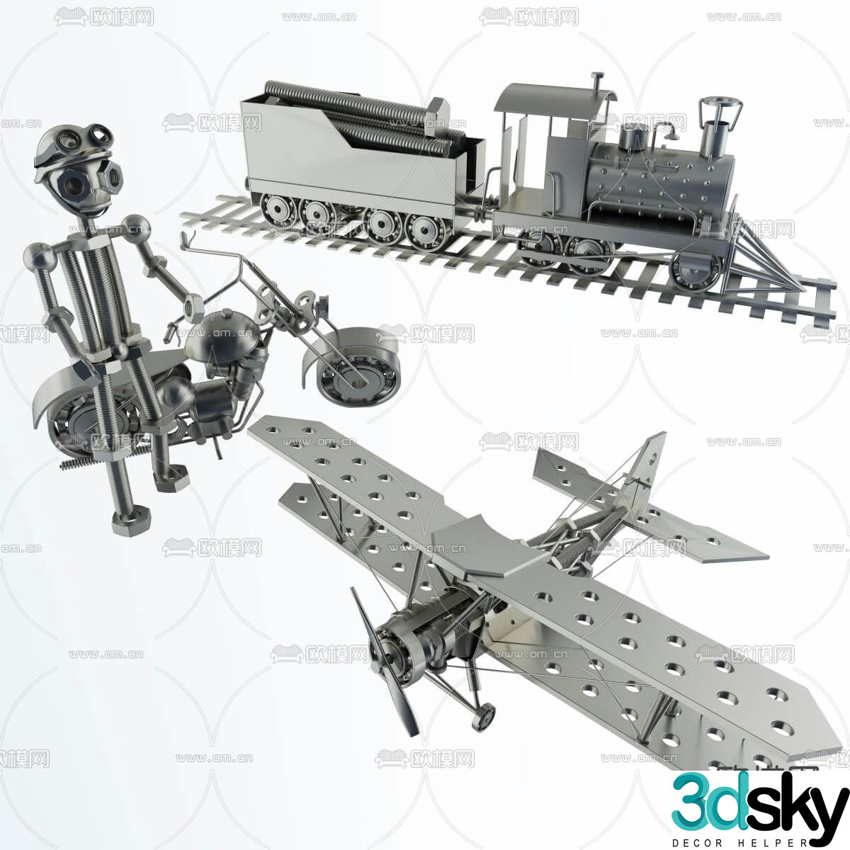 Modern children’s metal toy 3d model