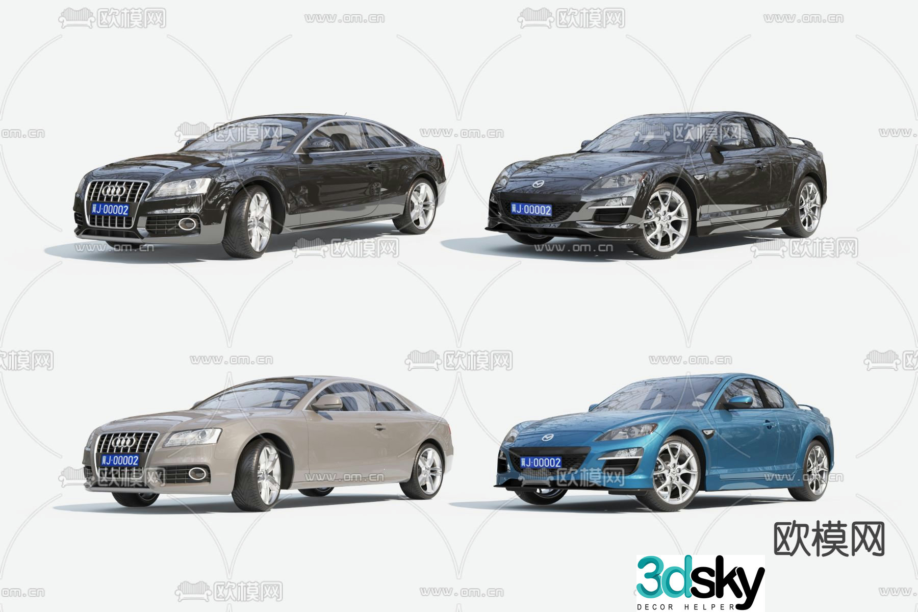 modern audi car 3d model