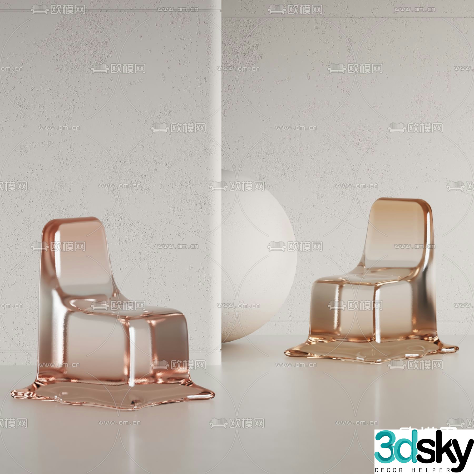 Cassina acrylic lounge chair 3d model