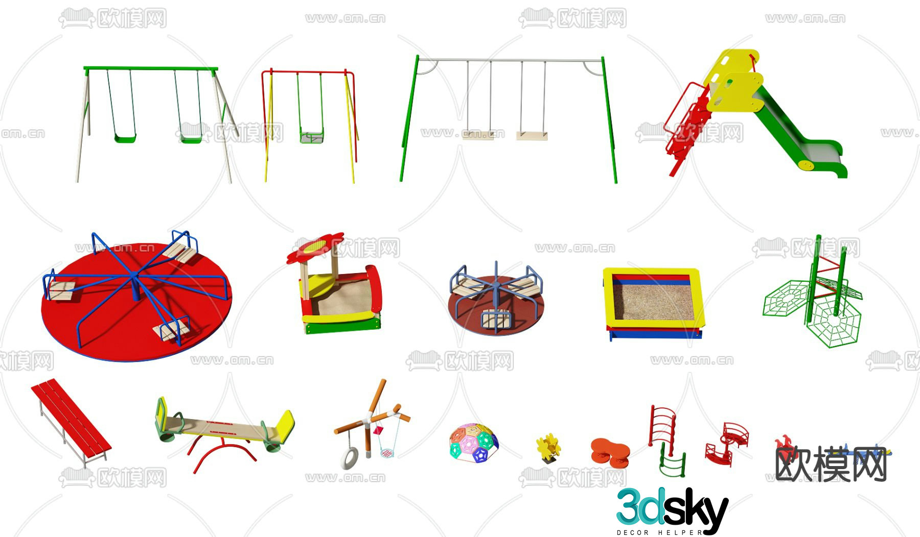 Modern children's play equipment equipment 3d model