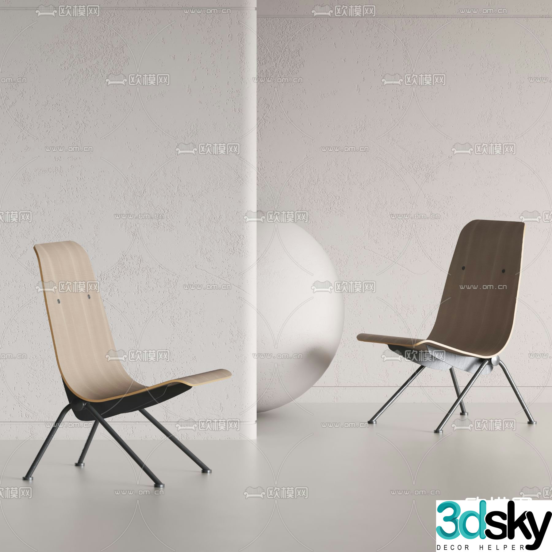 BAXTER lounge chair 3d model