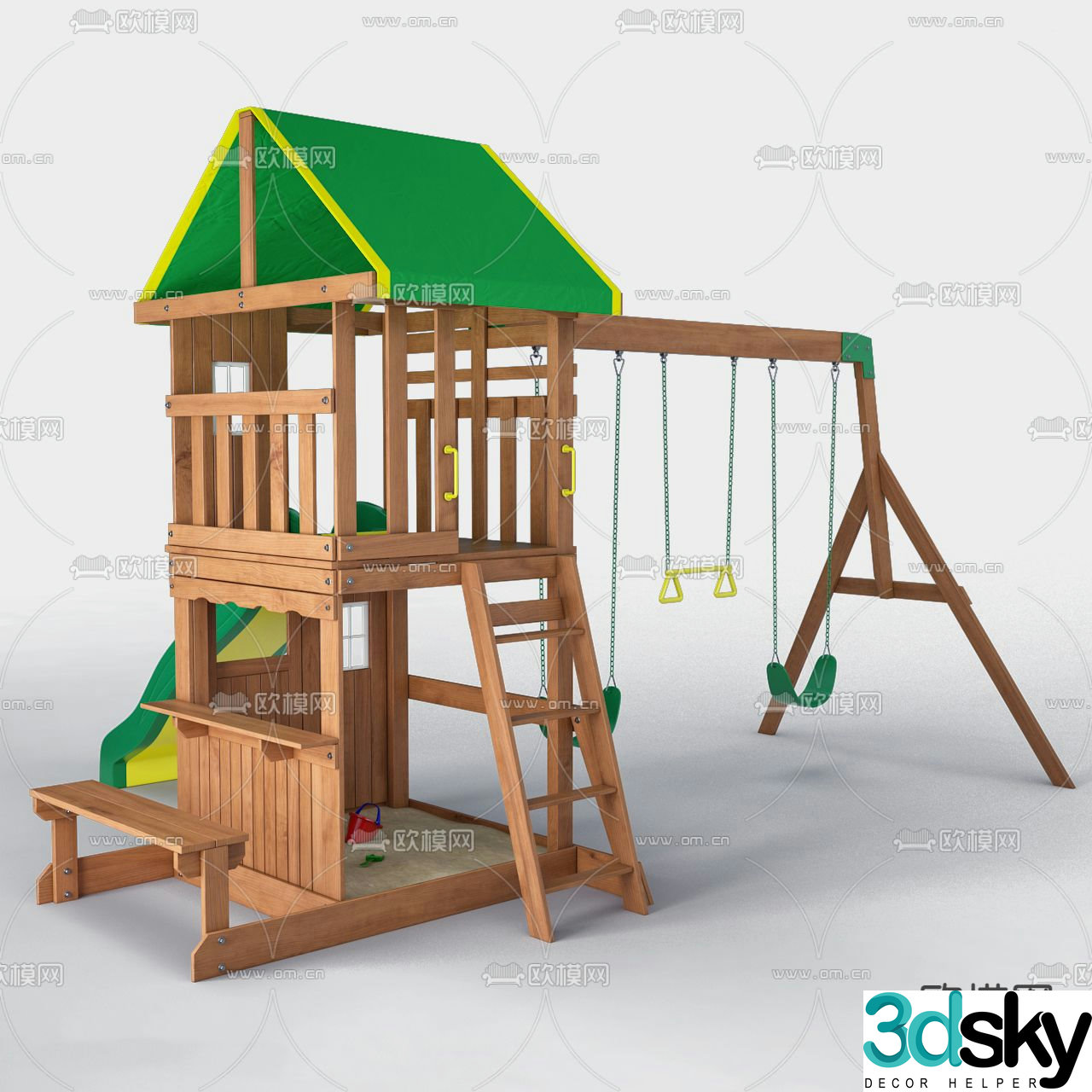 Modern children's play equipment swing 3d model