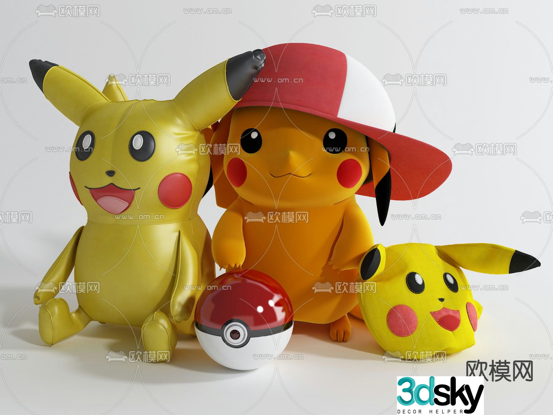 Modern Pikachu toy 3d model