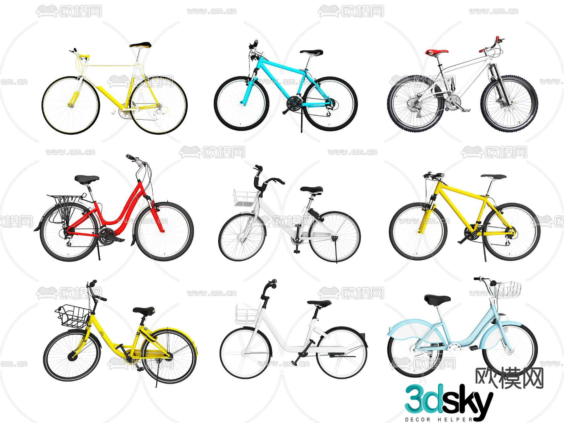 Modern bicycle bicycle 3d model