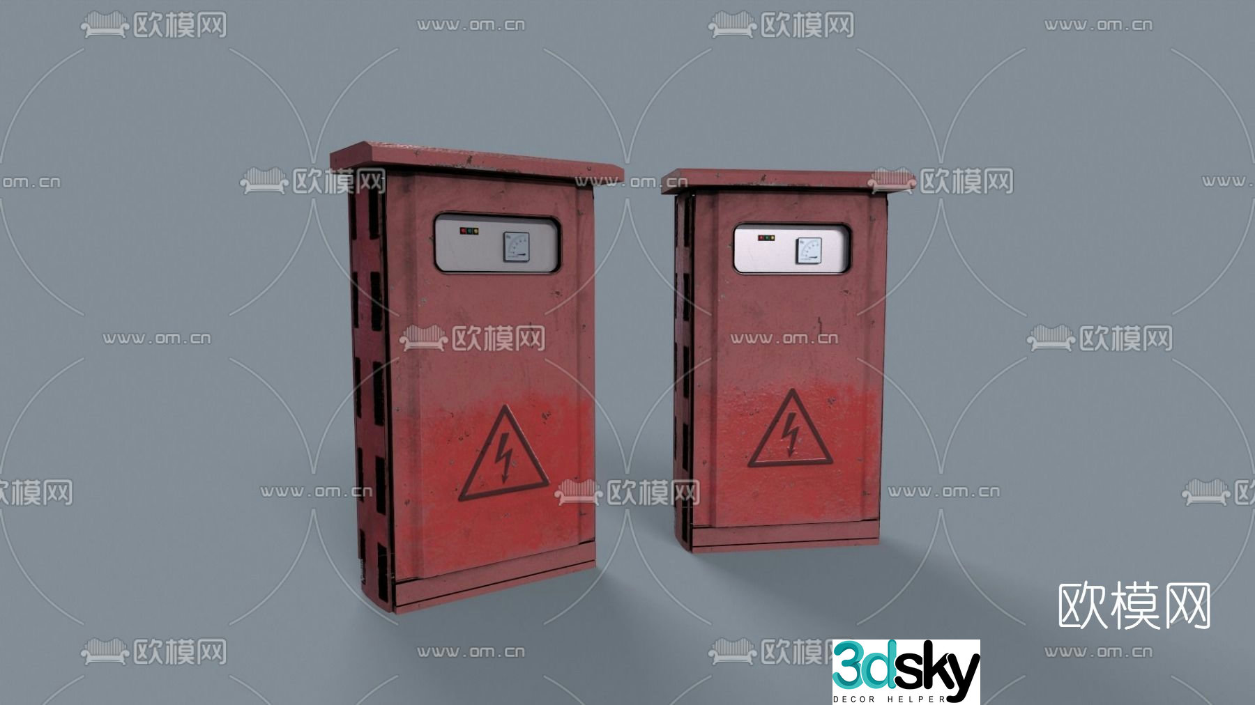 Modern electrical box free 3d model