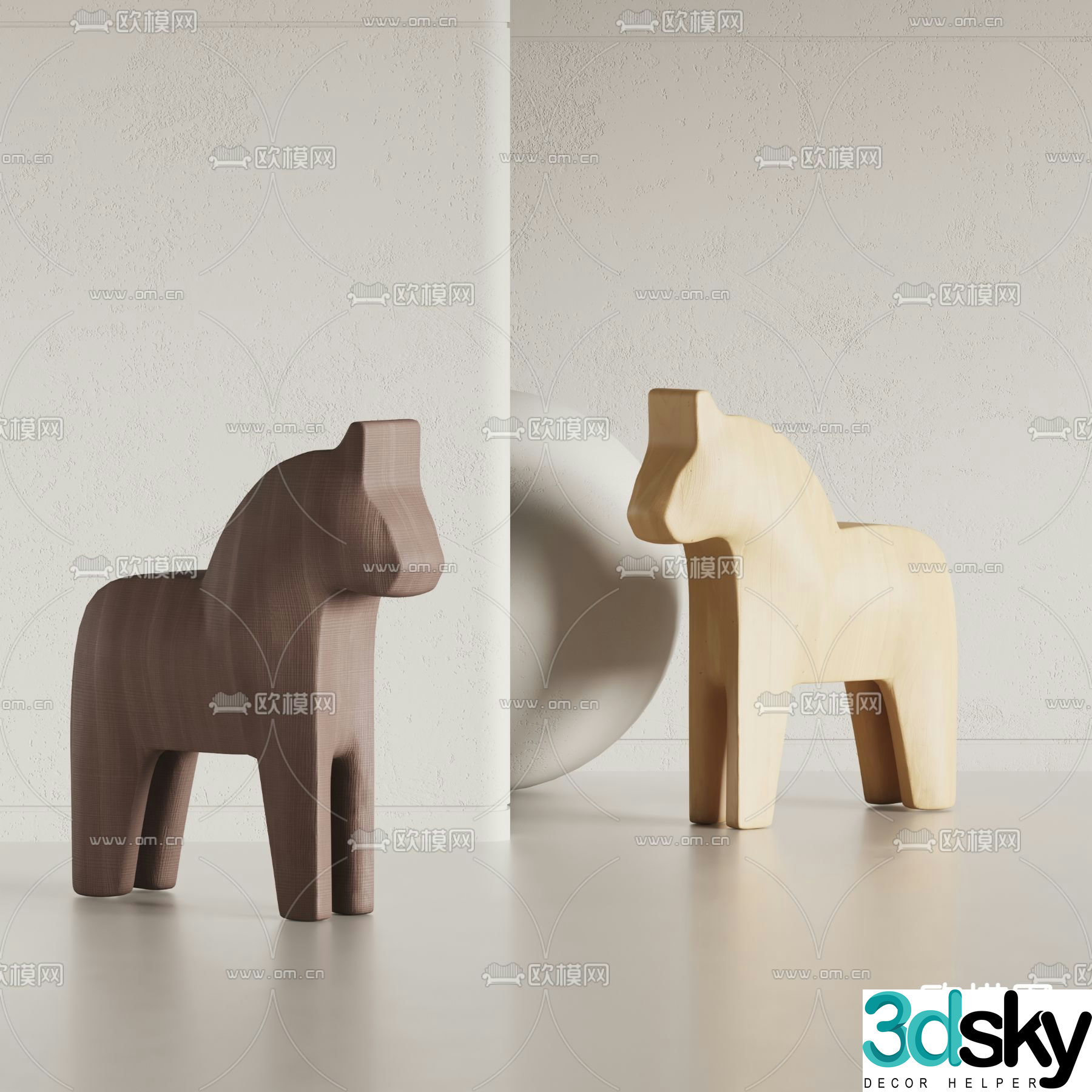 Modern children’s rocking horse toy 3d model