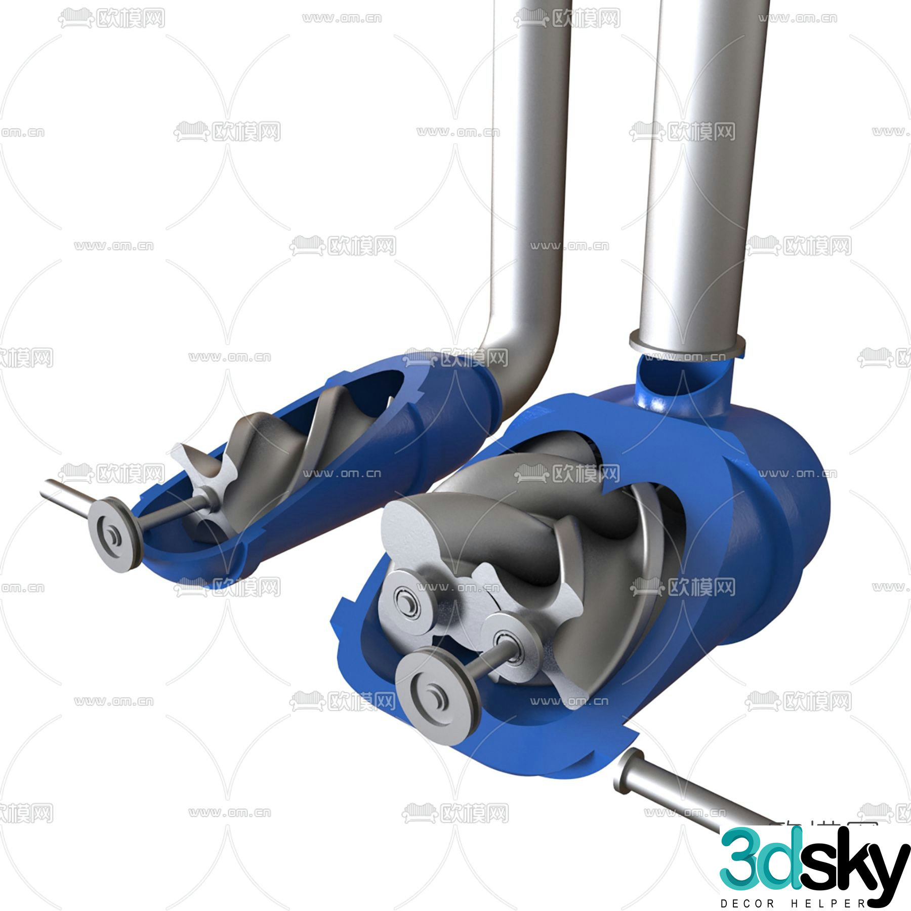 Modern industrial equipment free 3d model