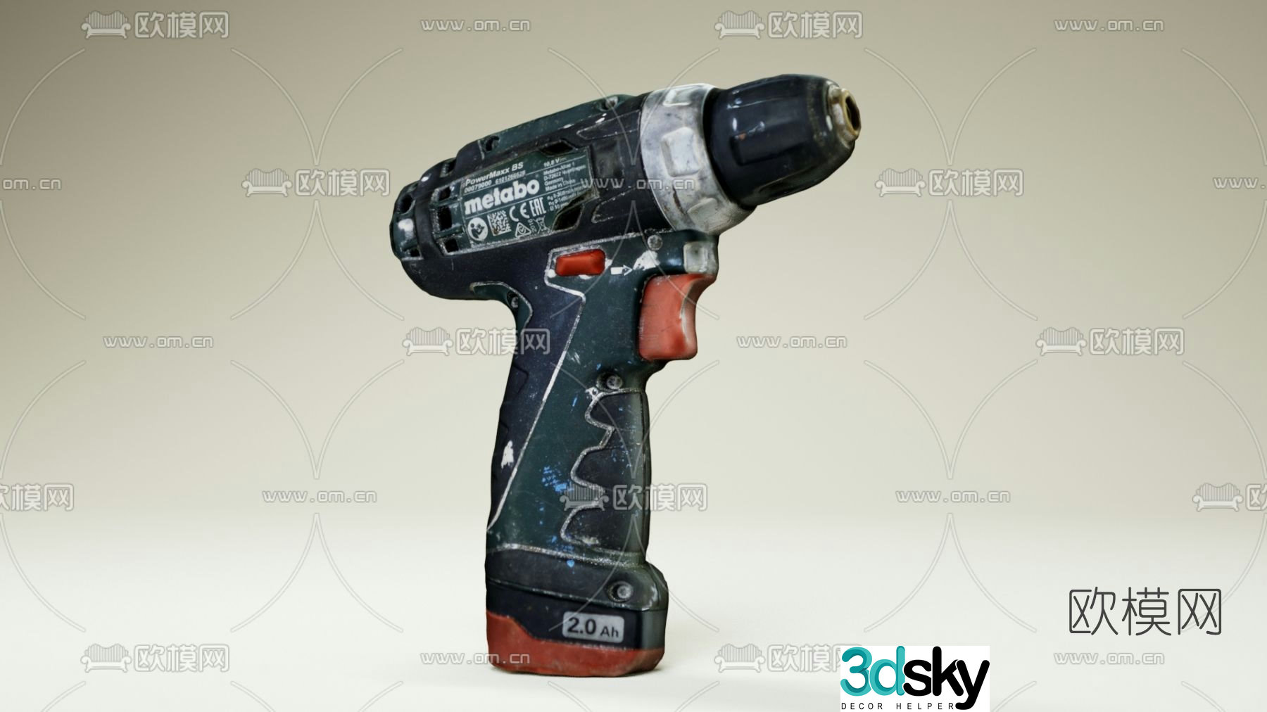 Modern electric drill free 3d model