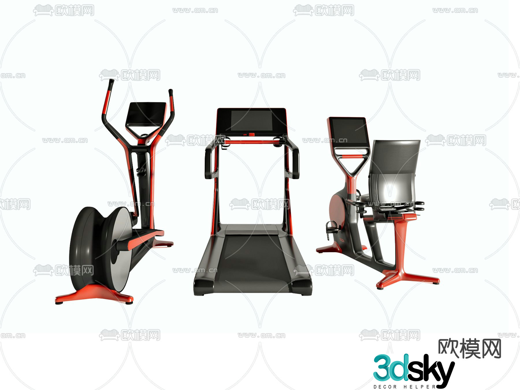 Modern fitness equipment 3d model