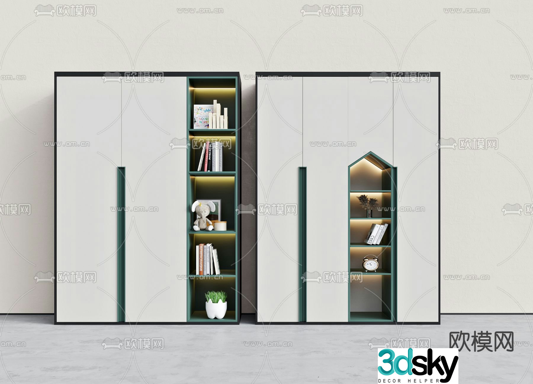 Modern children’s wardrobe 3d model