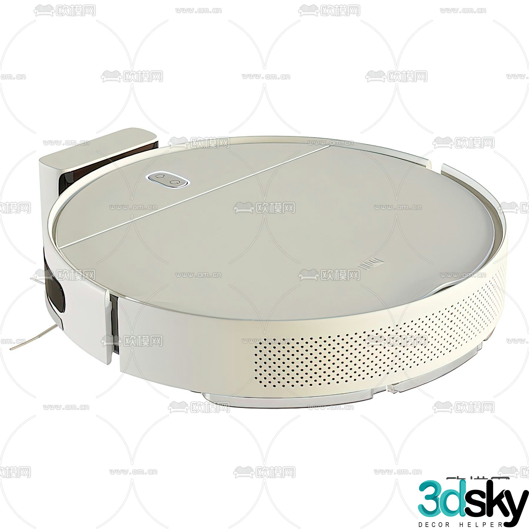 Modern intelligent sweeping robot 3d model