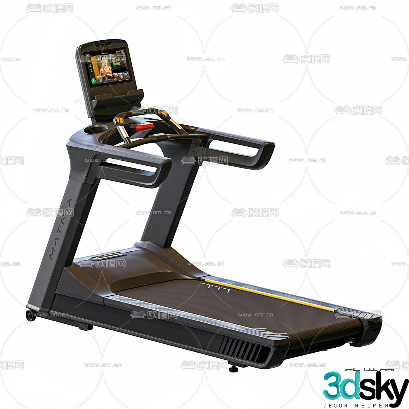 Modern treadmill fitness equipment 3d model