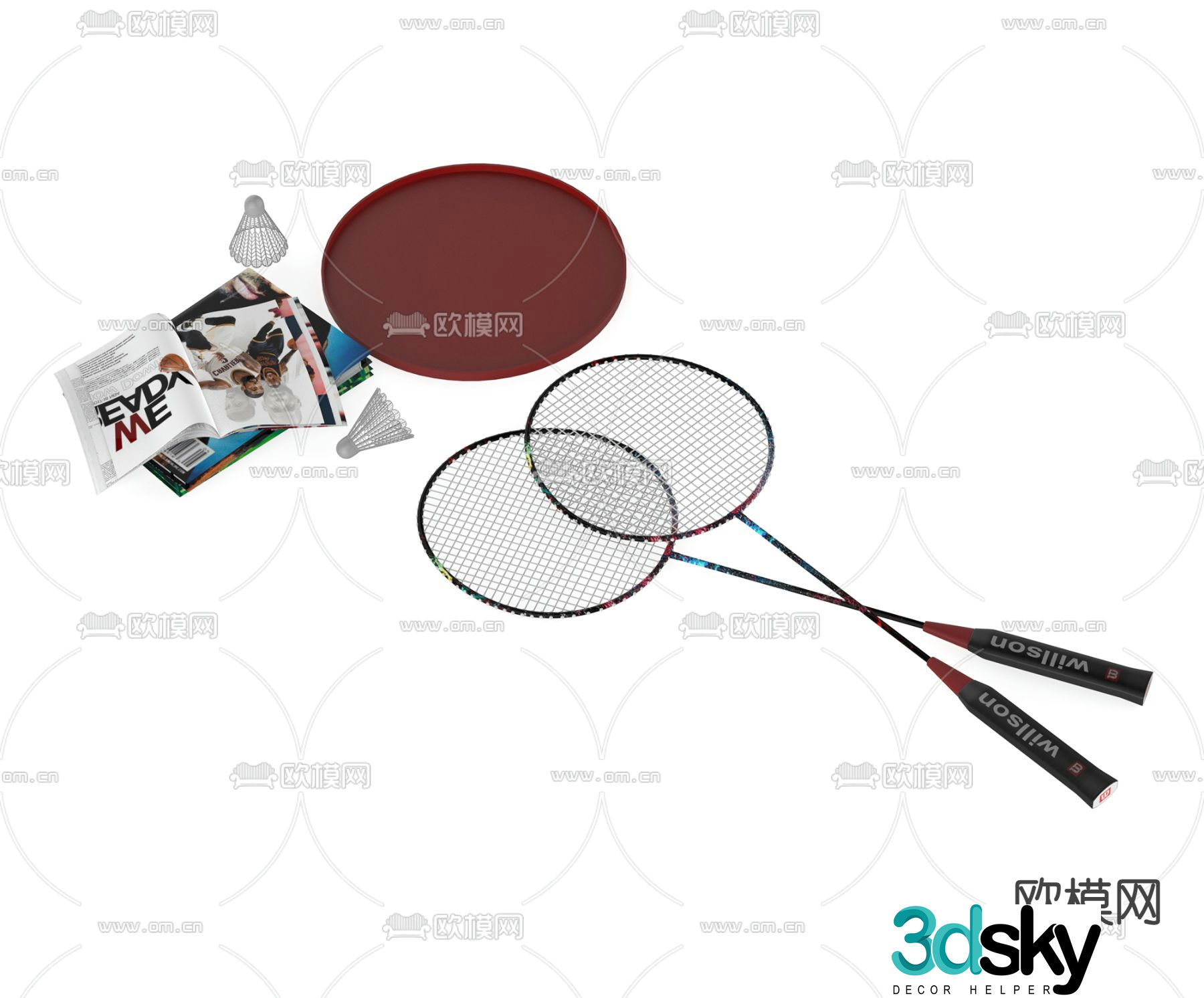 Modern badminton badminton racket 3d model