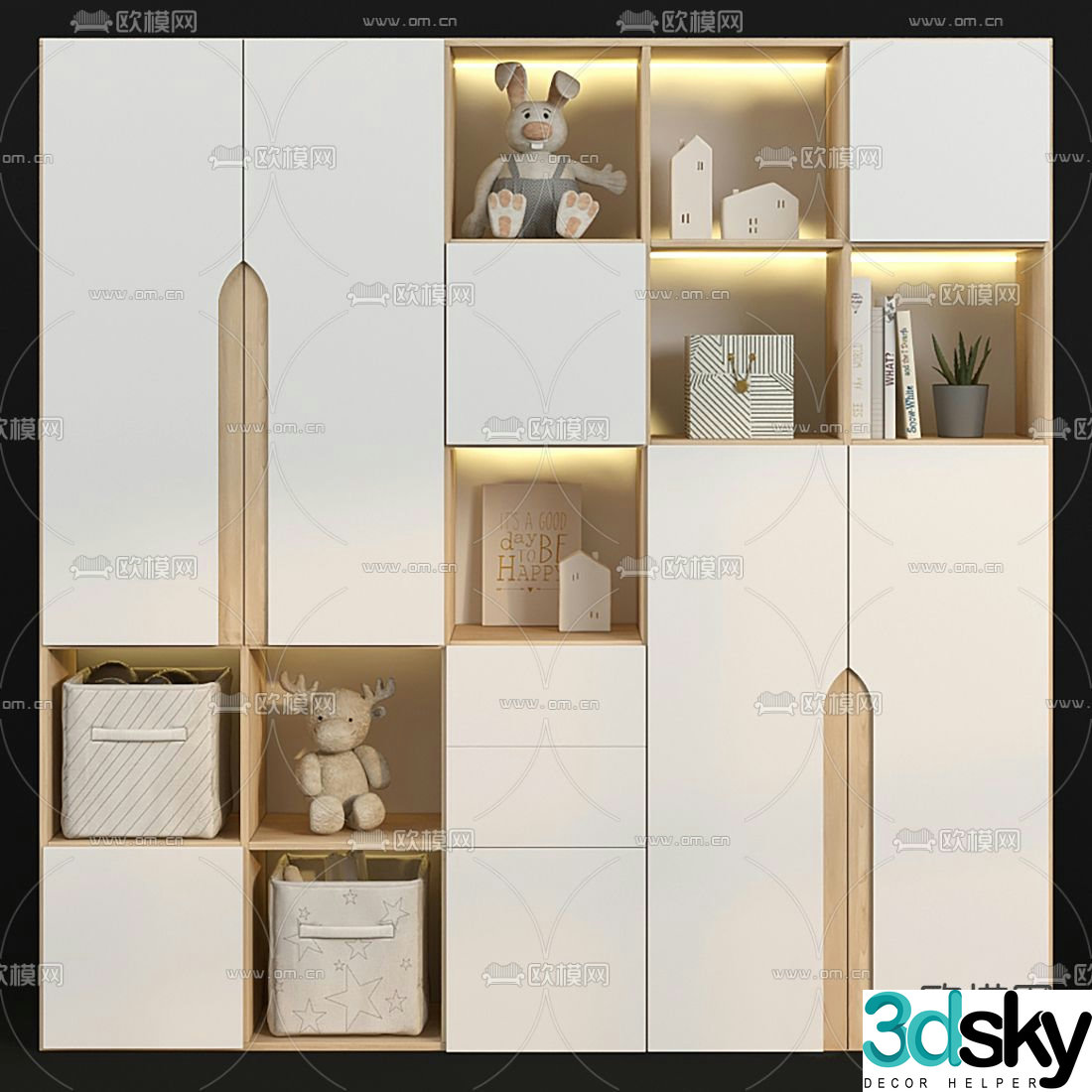 Modern children’s wardrobe 3d model