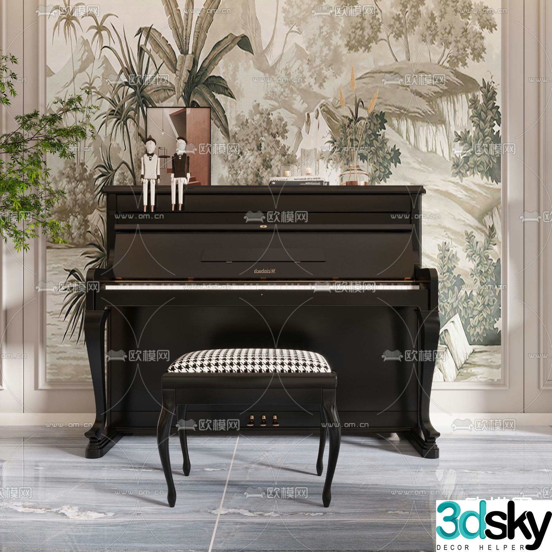 modern piano 3d model