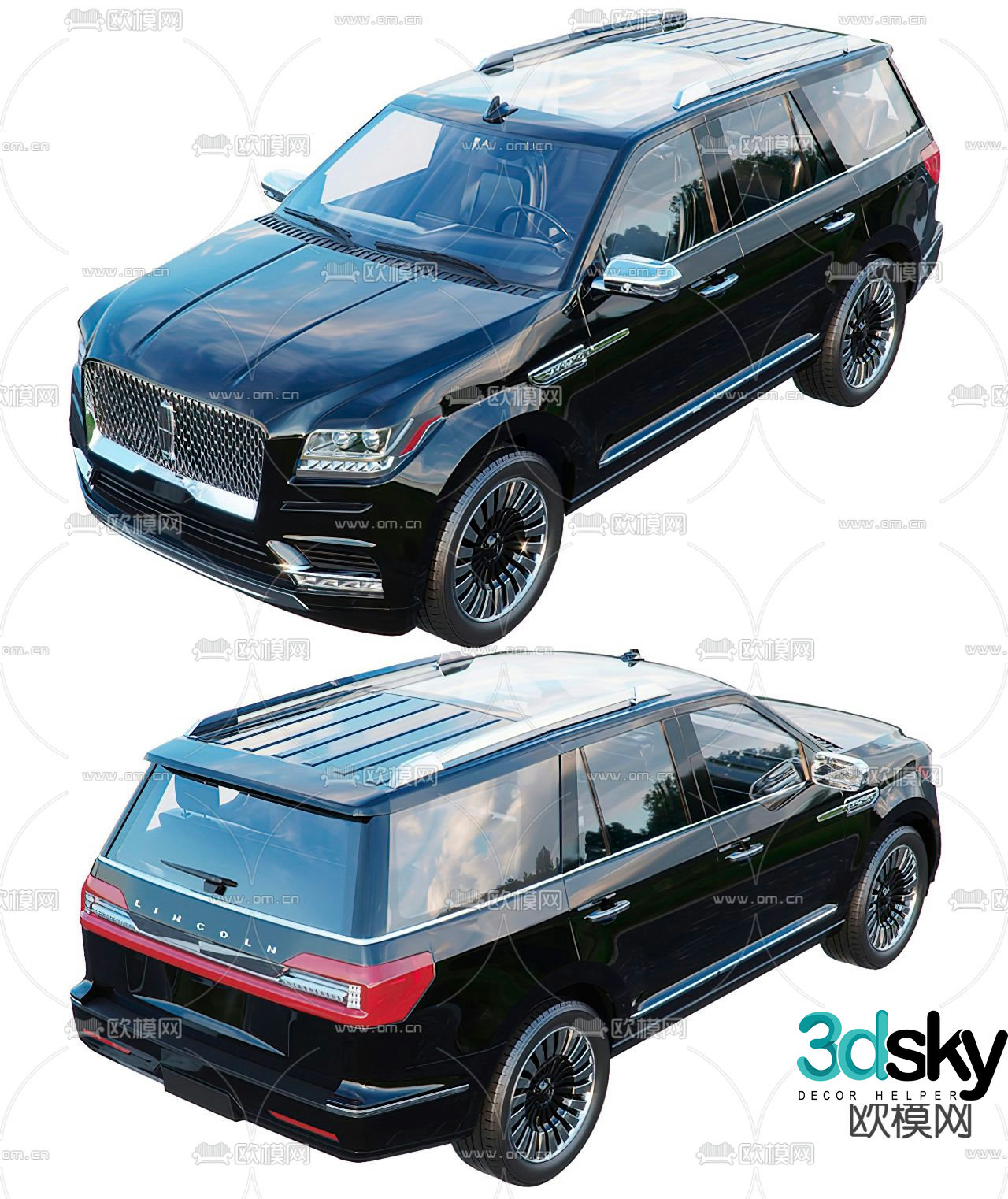 Modern Lincoln SUV car 3d model