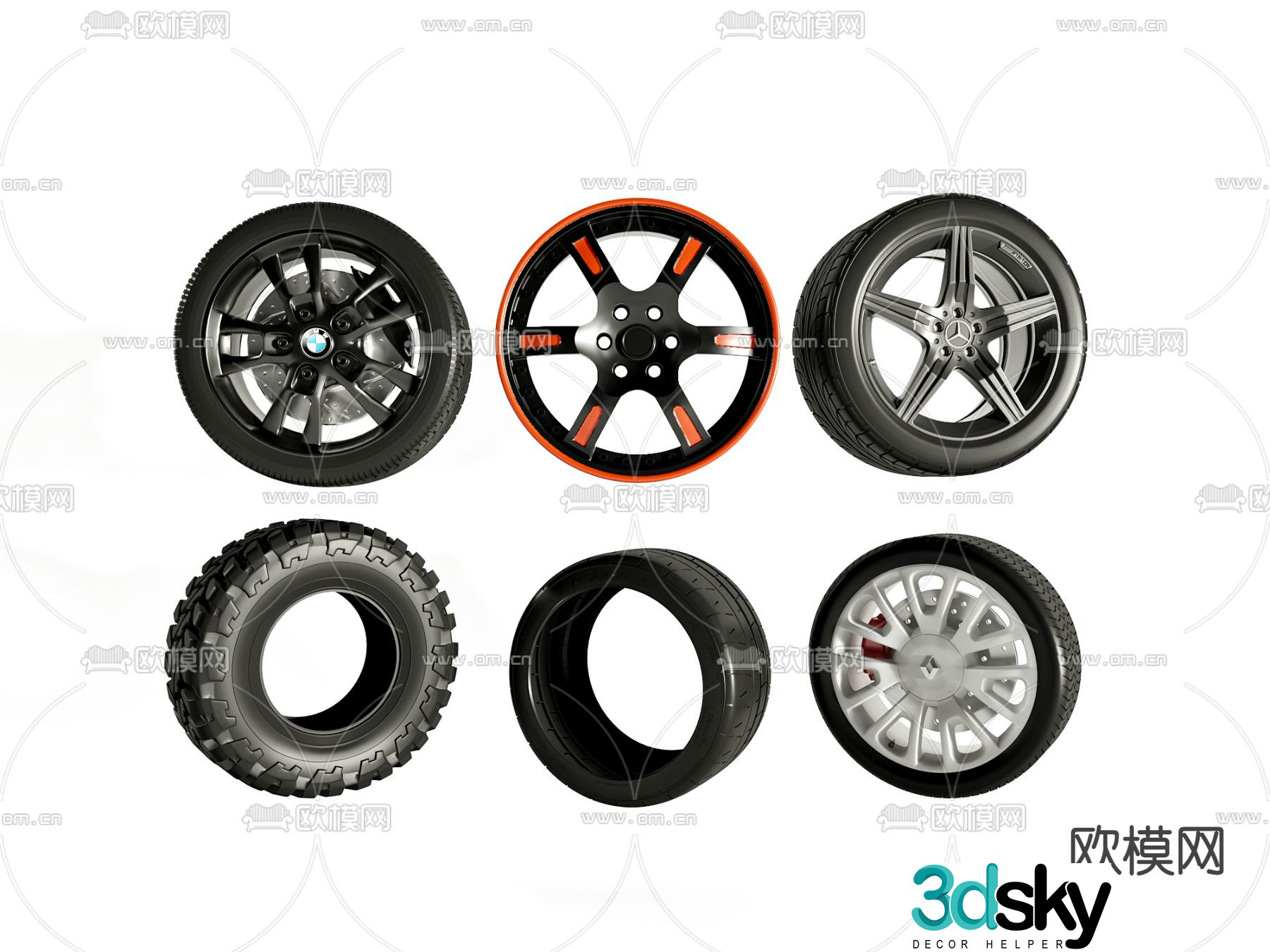 modern car tire 3d model