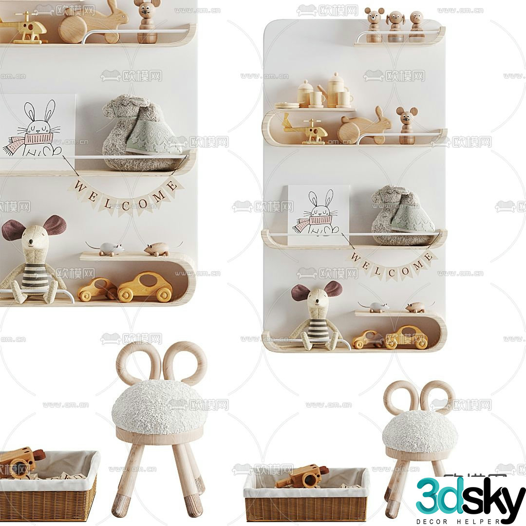 Modern children’s toy cabinet 3d model