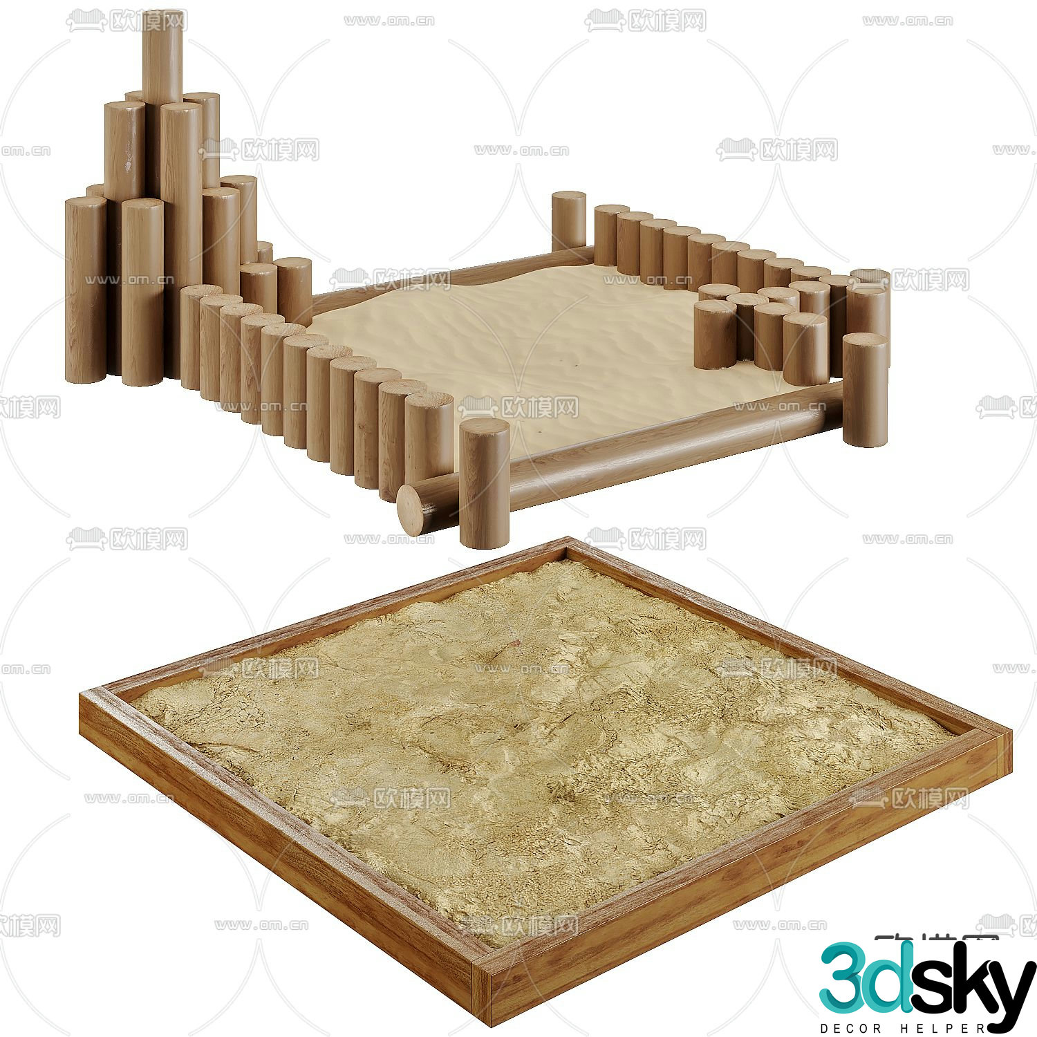 Modern outdoor children’s sand pool 3d model
