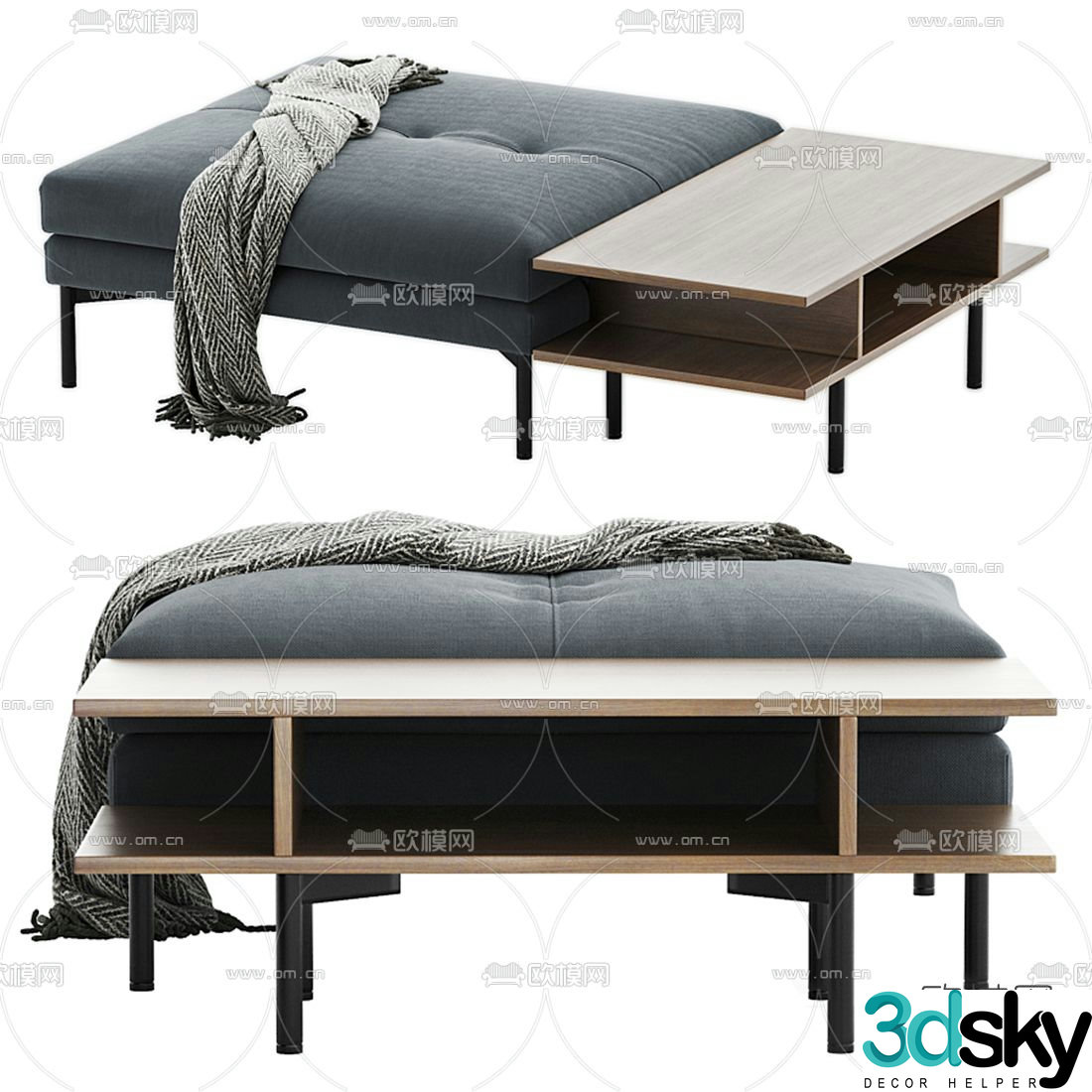 Bonaldo modern fabric sofa stool 3d model