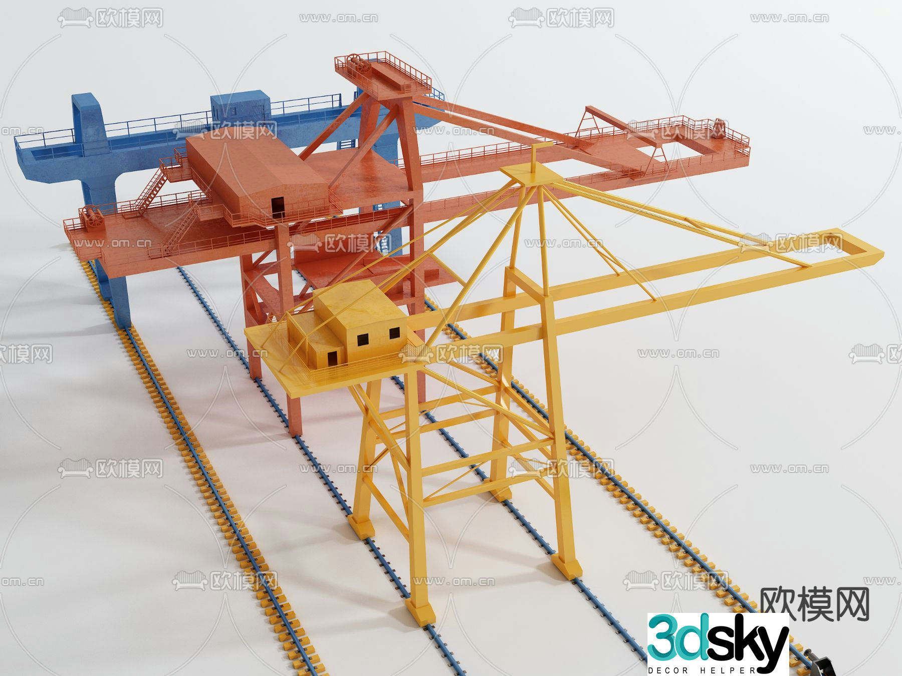 Modern crane tower 3d model