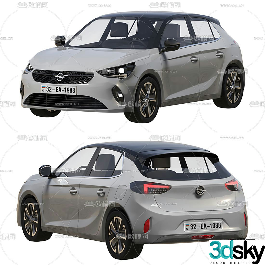 modern opel car 3d model