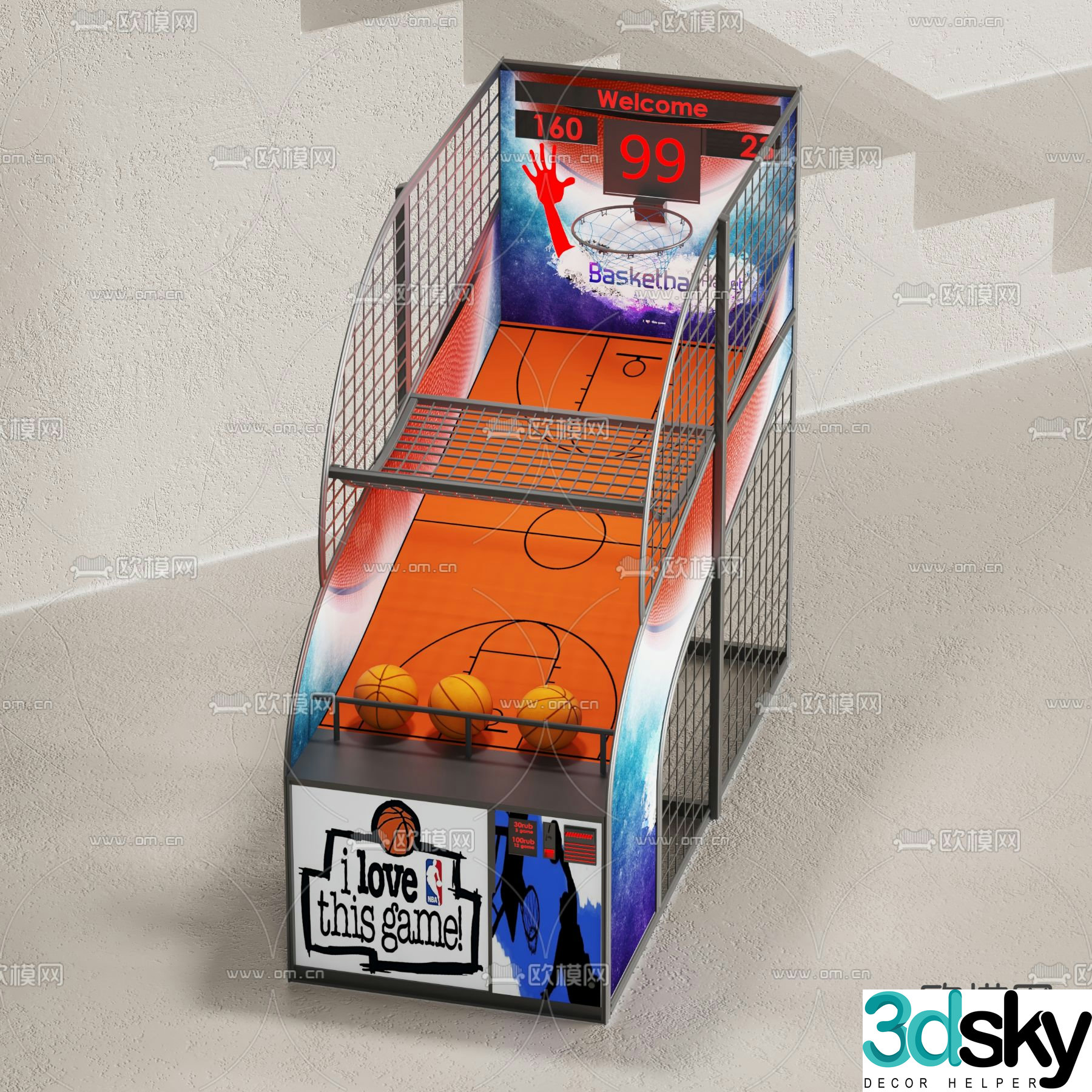 Modern video game shooting machine 3d model