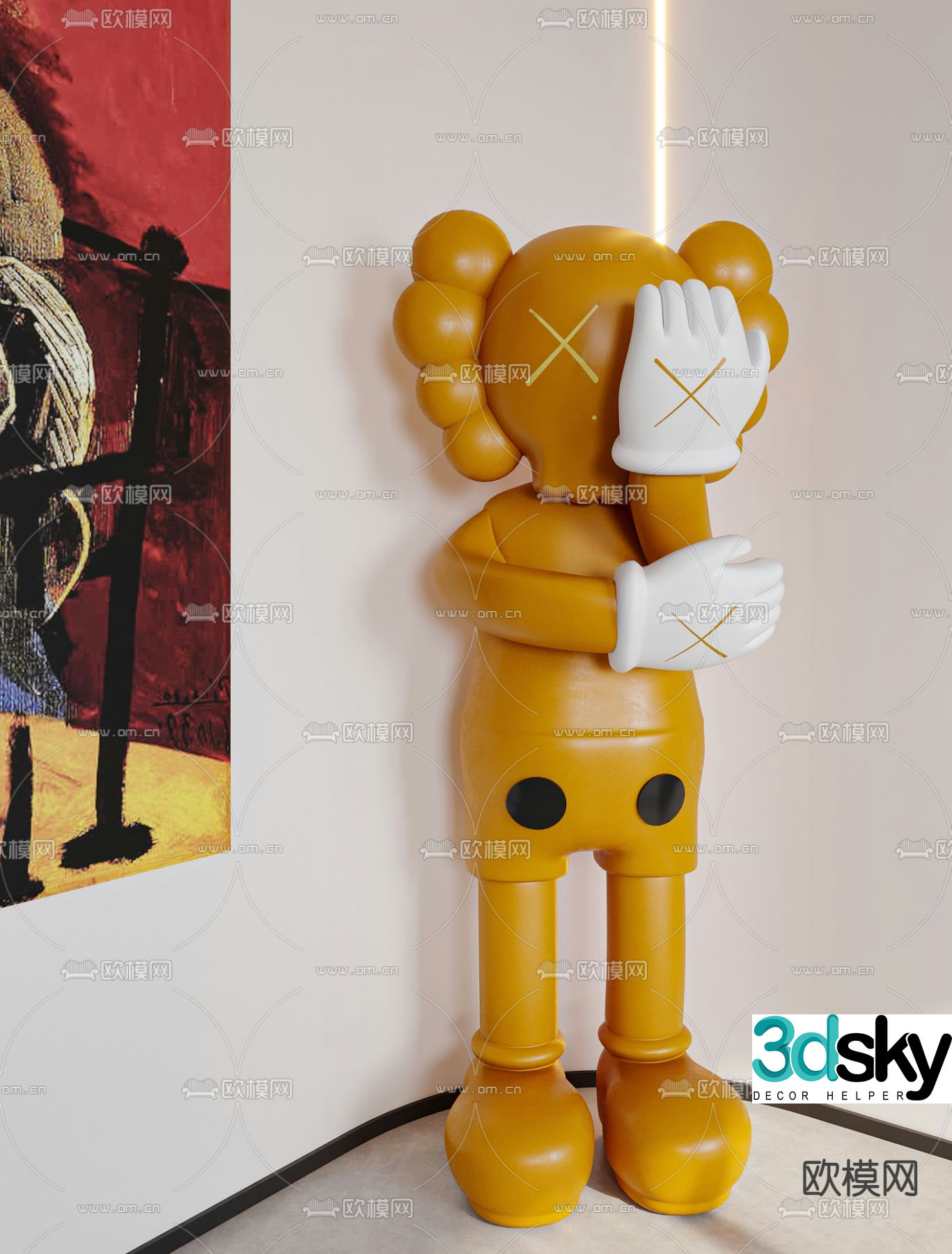 Modern kaws trendy sculpture ornaments 3D model