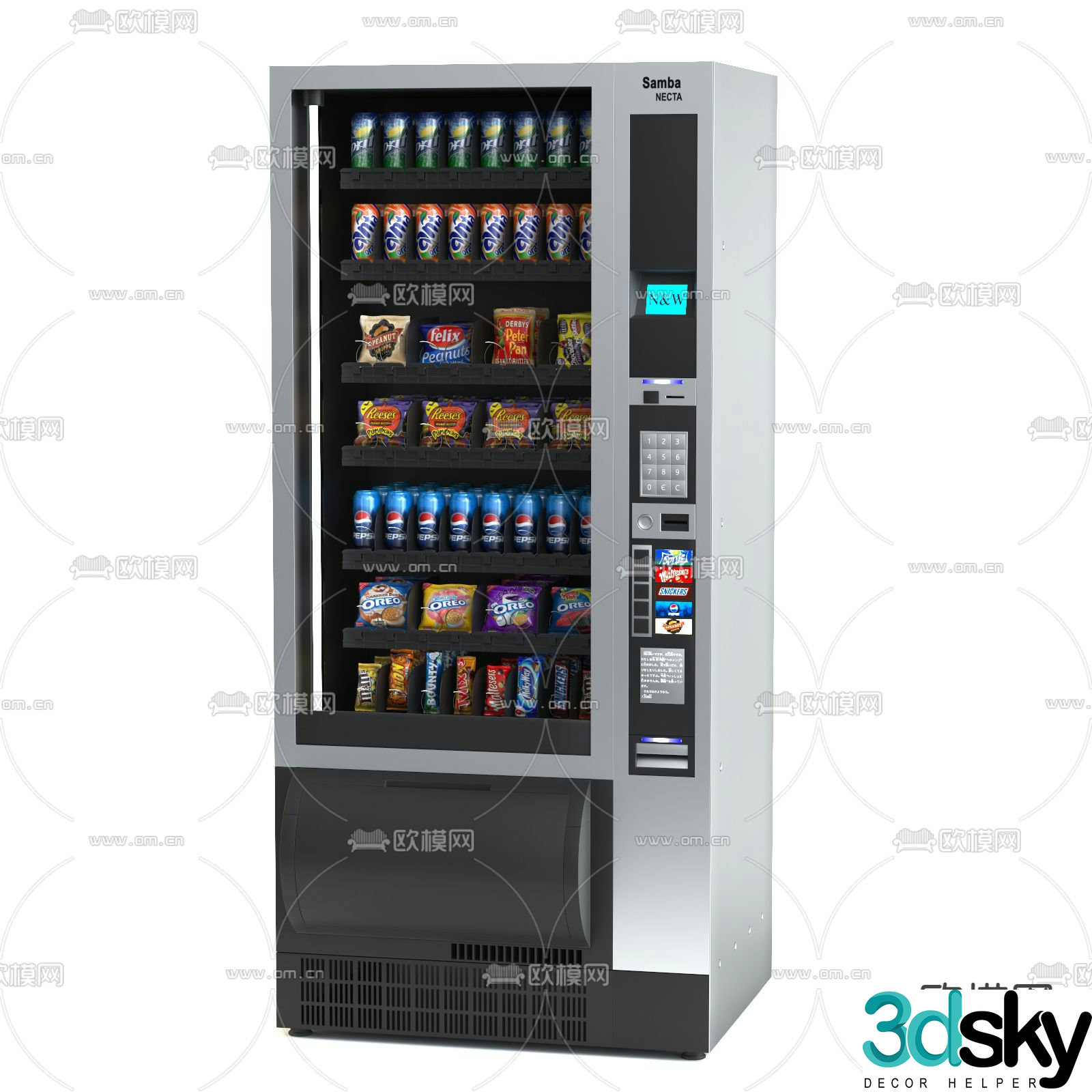 Modern snack soda vending machine 3d model