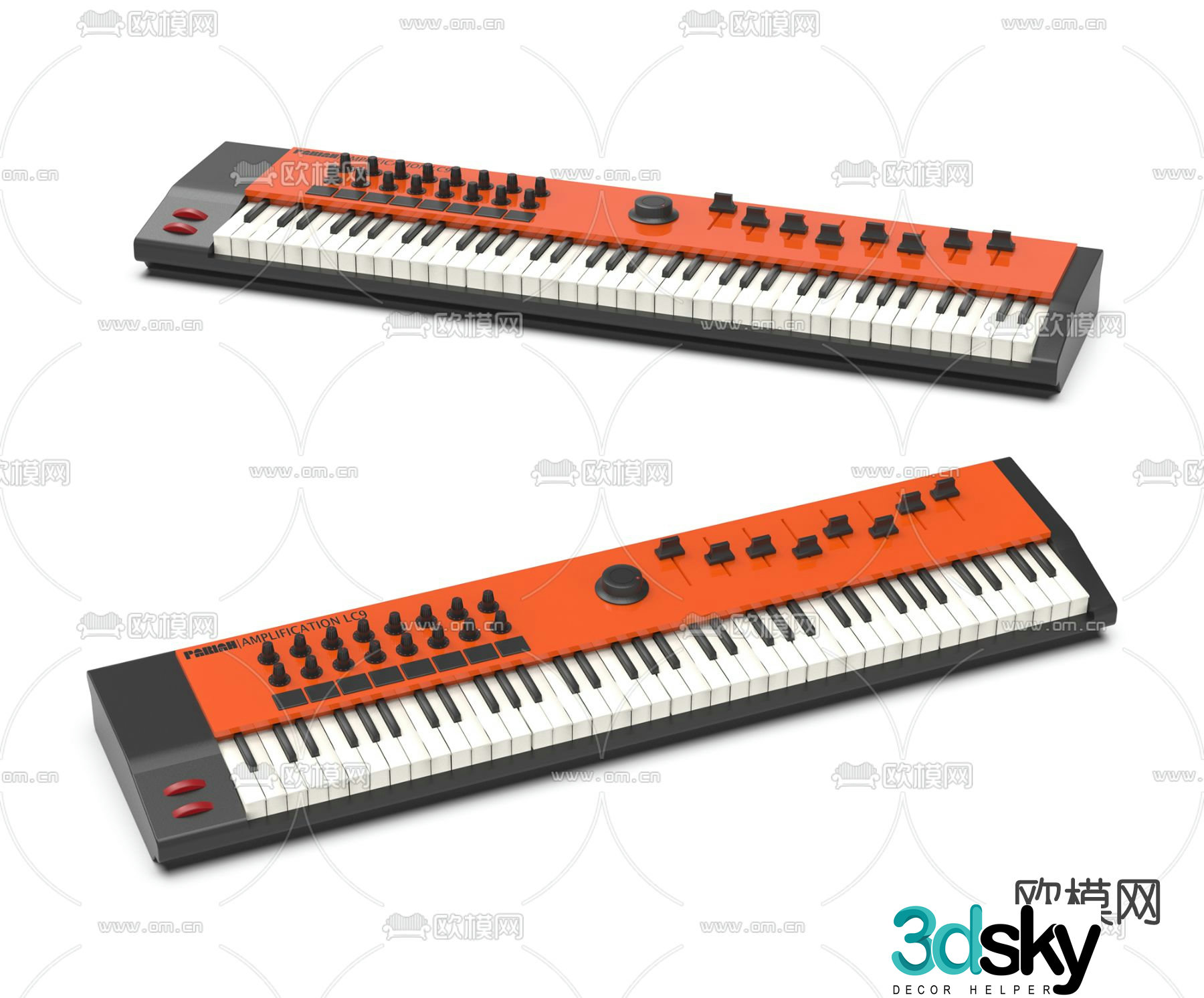 Modern electronic keyboard 3d model