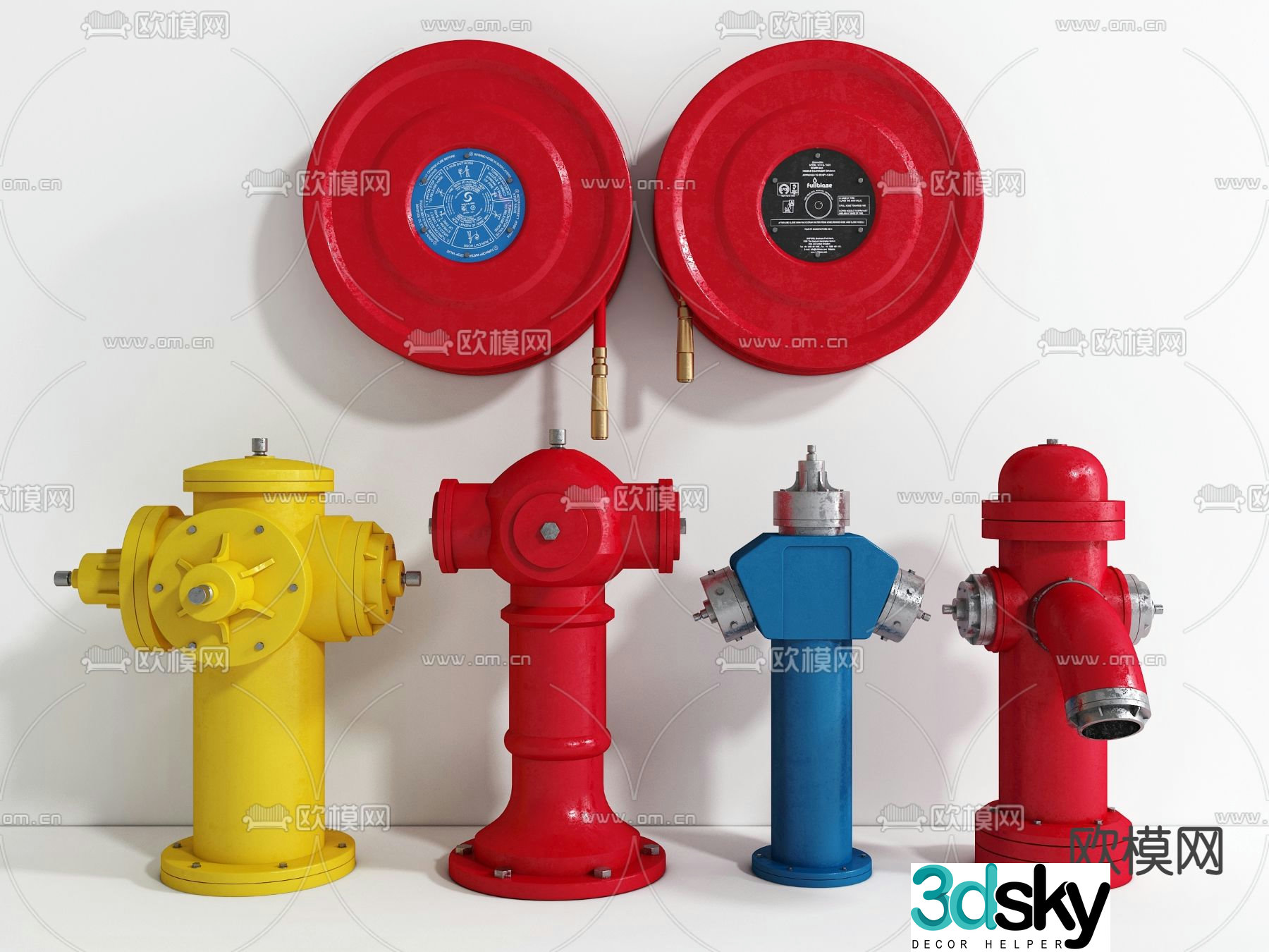 Modern fire hydrant fire protection facility 3d model