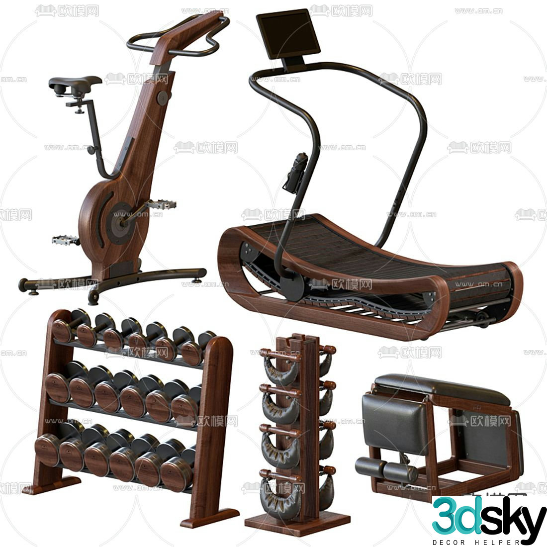 Modern treadmill fitness equipment 3d model