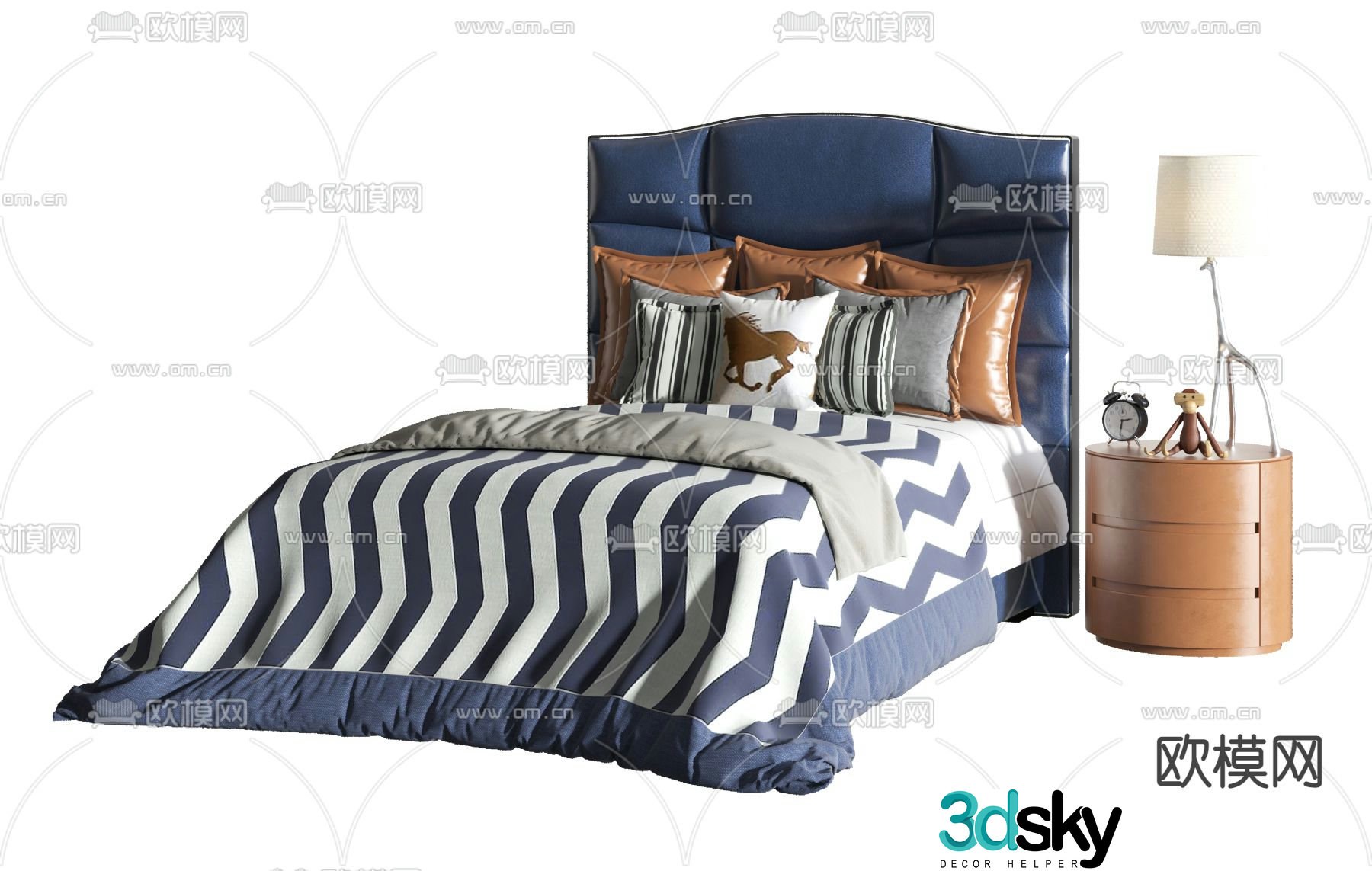 Modern fabric children’s bed 3d model