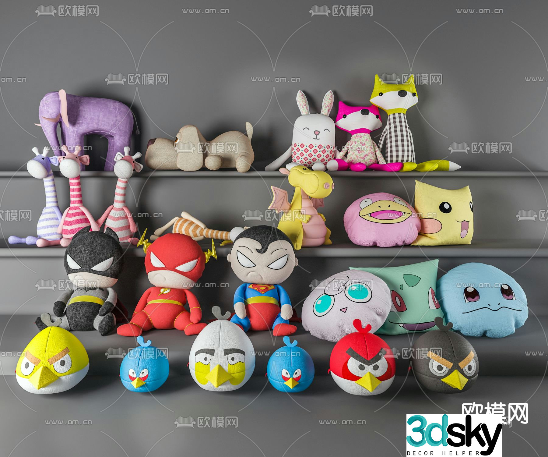 Modern ragdoll pillow toy 3d model