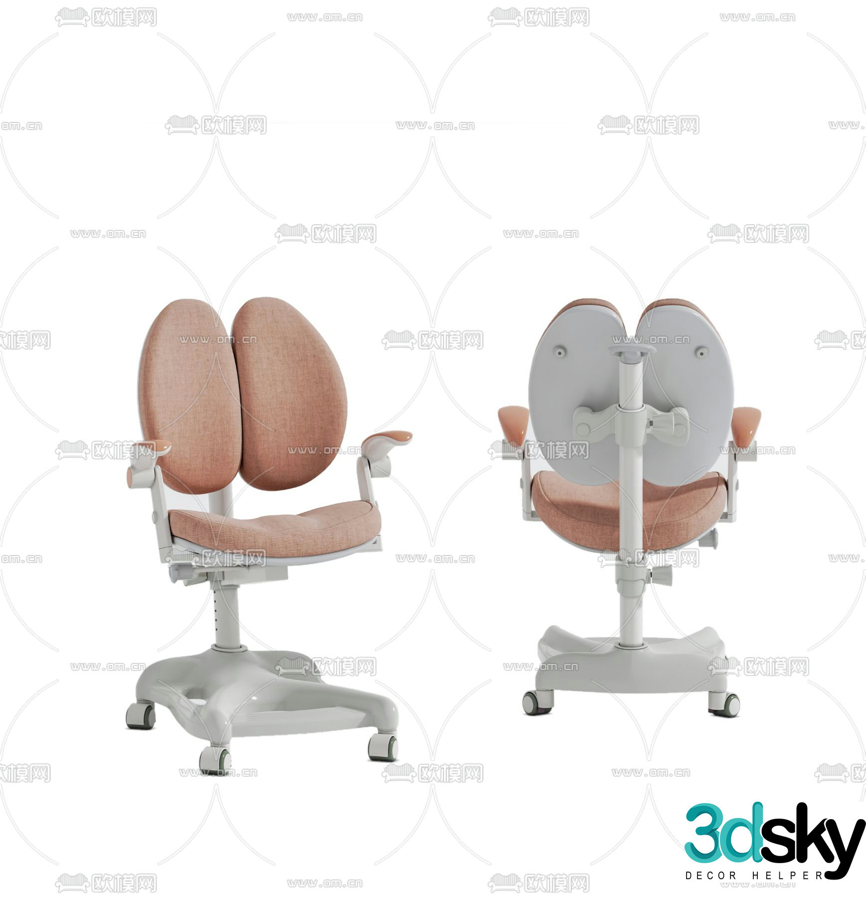 Modern children’s study chair 3d model