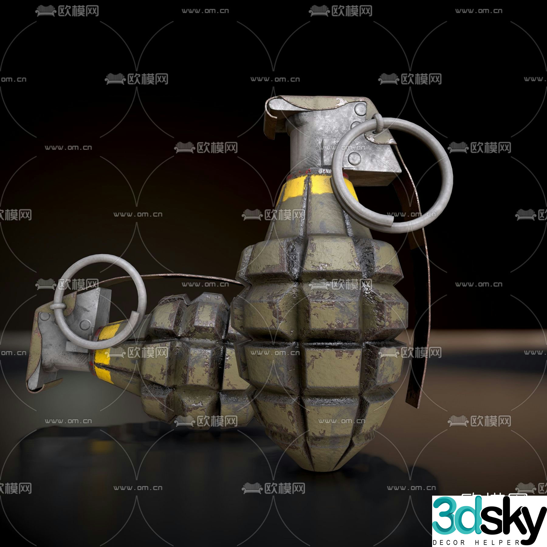 Modern grenade free 3d model