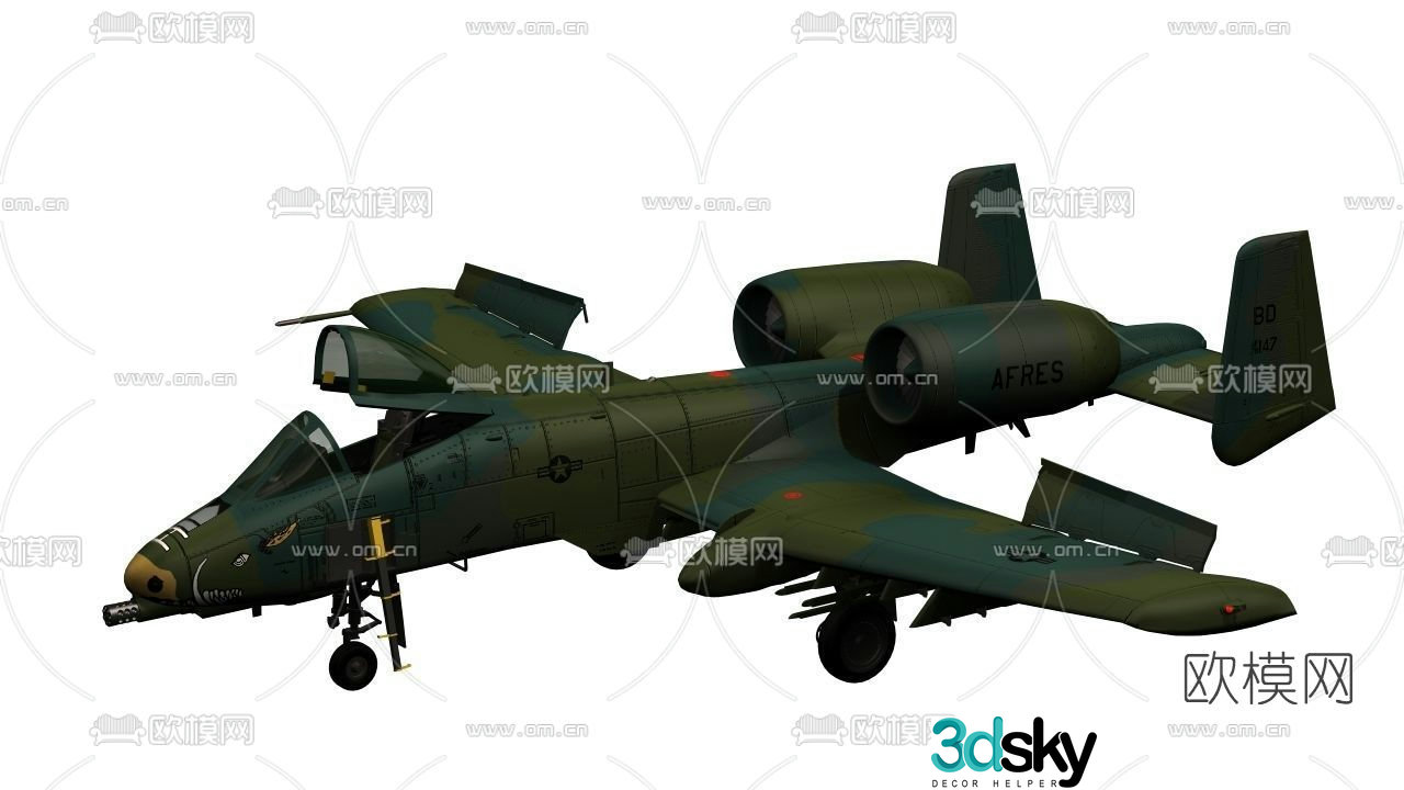 Modern military aircraft free 3d model