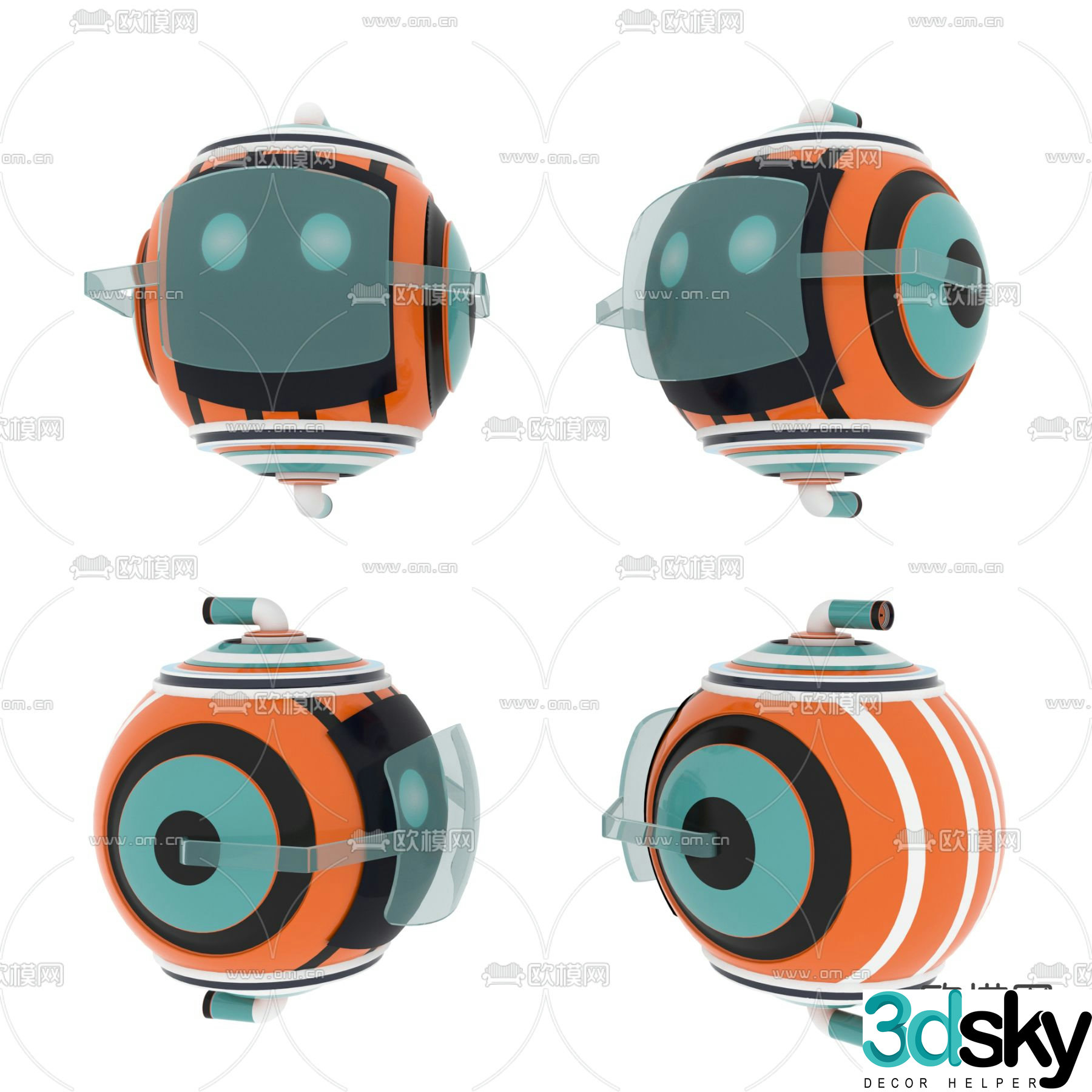Modern smart robot camera 3d model