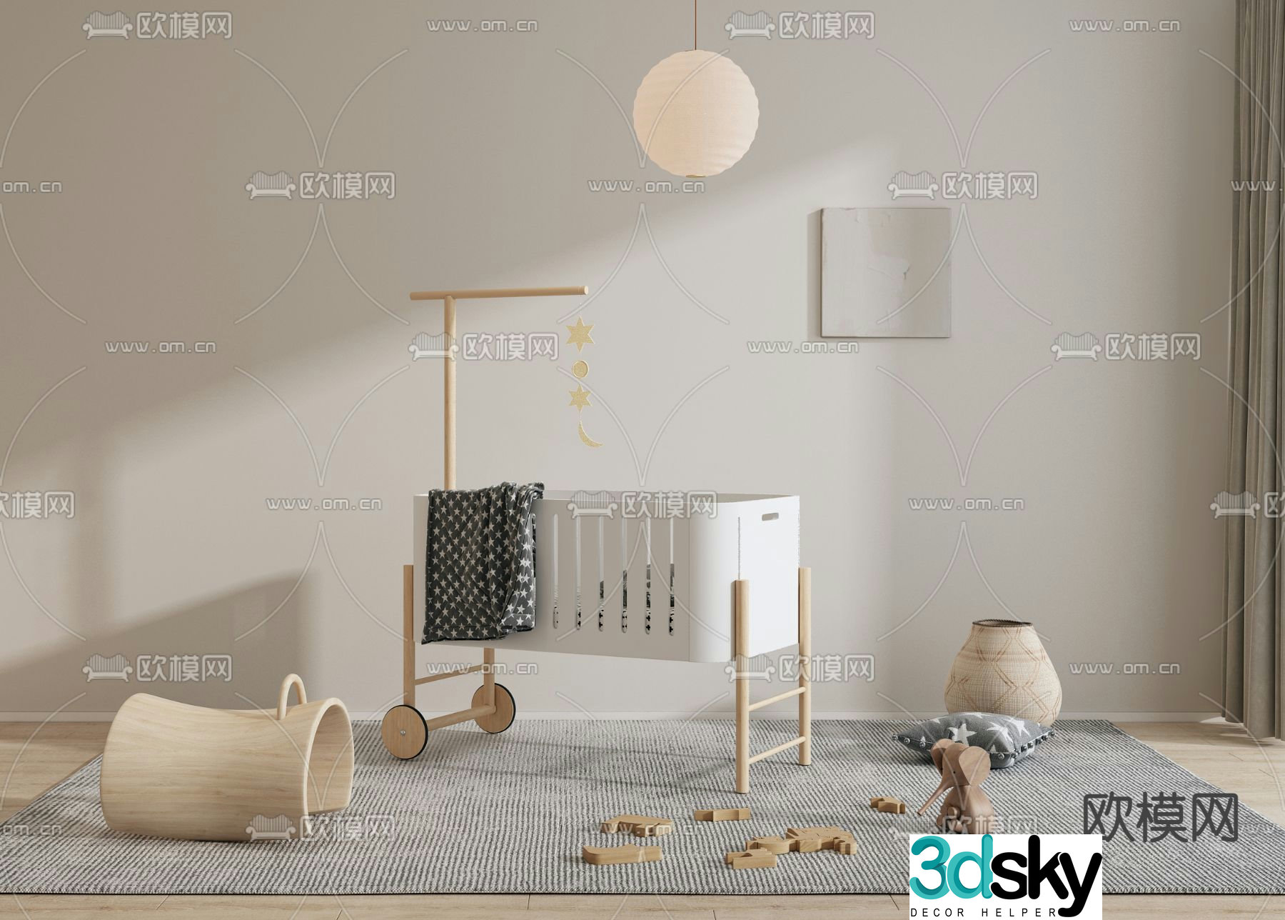 Modern crib 3d model